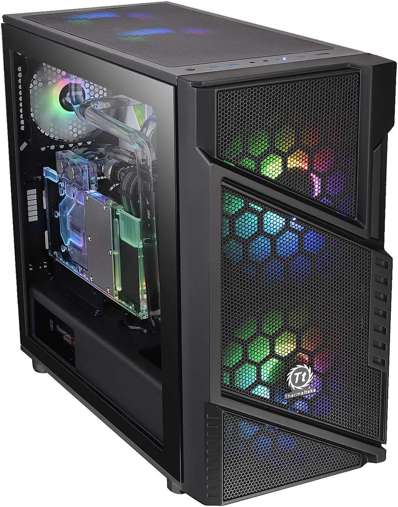 Alt view image 2 of 18 - Thermaltake Commander C31 Motherboard Sync ARGB ATX Mid Tower Computer Chassis with 2x 200mm ARGB 5V Motherboard Sync RGB Front Fans + 1x 120mm Rear Black Fan Pre-installed CA-1N2-00M1WN-00