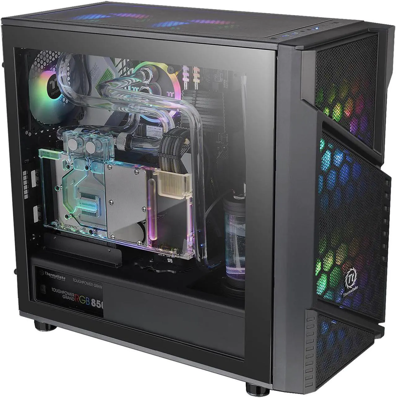 Alt view image 3 of 18 - Thermaltake Commander C31 Motherboard Sync ARGB ATX Mid Tower Computer Chassis with 2x 200mm ARGB 5V Motherboard Sync RGB Front Fans + 1x 120mm Rear Black Fan Pre-installed CA-1N2-00M1WN-00