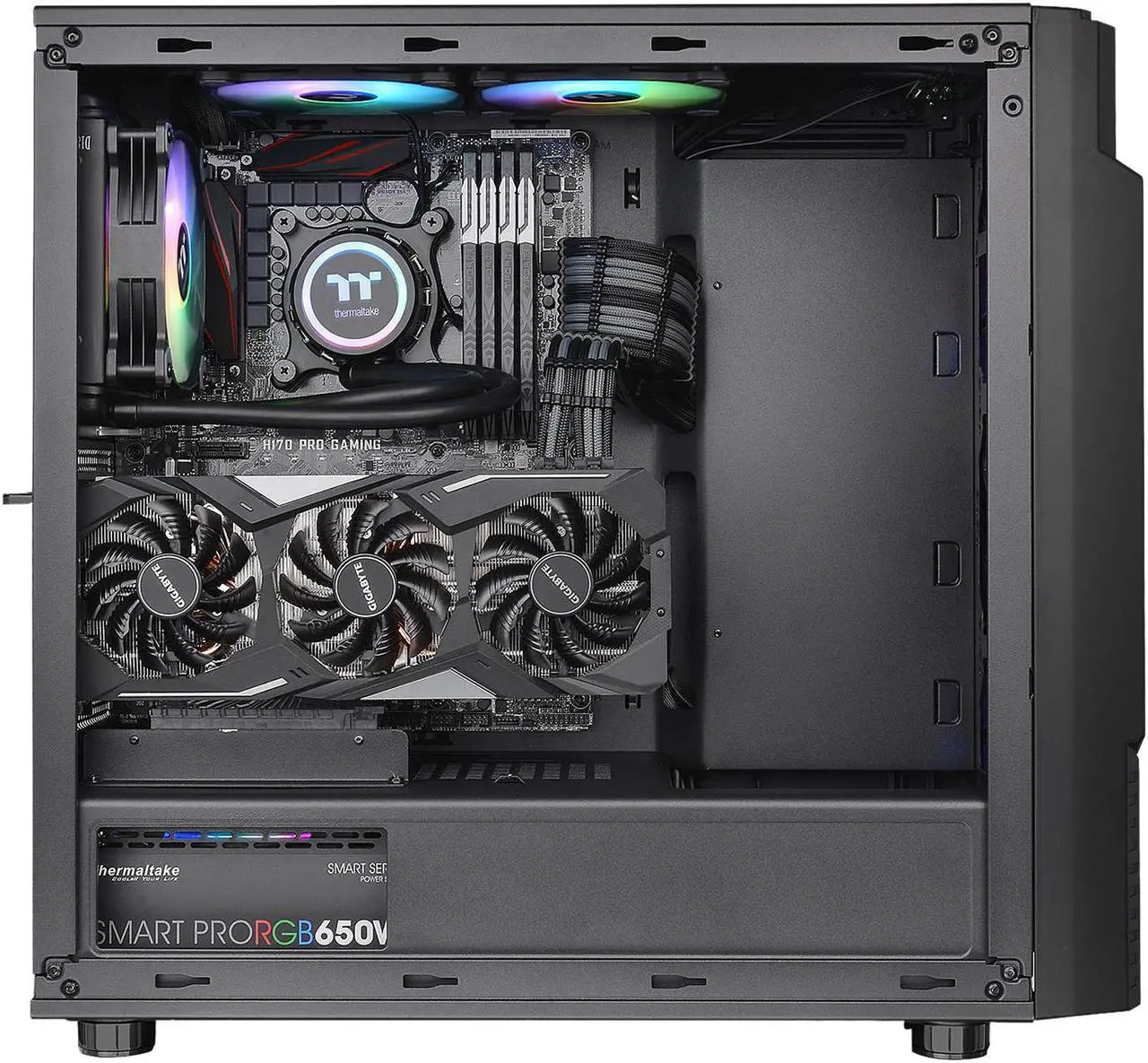 Alt view image 5 of 18 - Thermaltake Commander C31 Motherboard Sync ARGB ATX Mid Tower Computer Chassis with 2x 200mm ARGB 5V Motherboard Sync RGB Front Fans + 1x 120mm Rear Black Fan Pre-installed CA-1N2-00M1WN-00