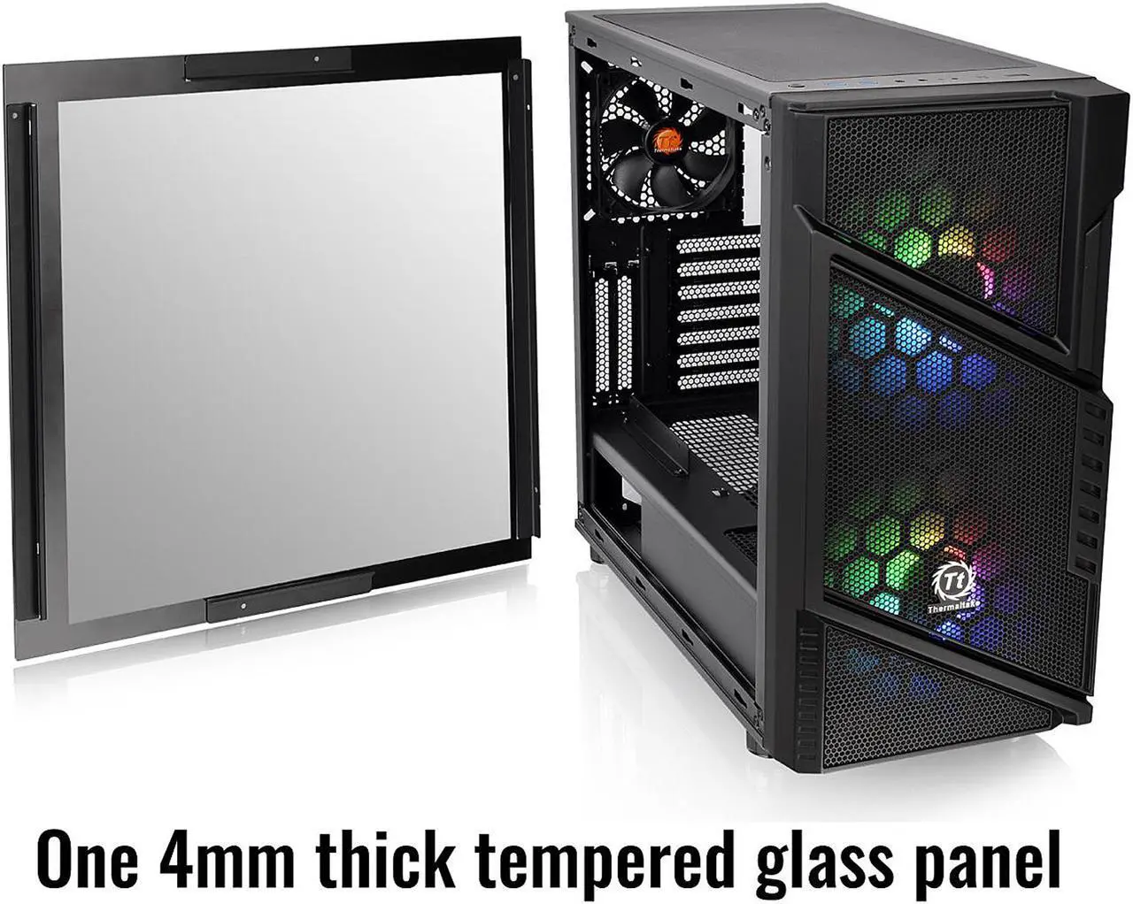 Alt view image 14 of 18 - Thermaltake Commander C31 Motherboard Sync ARGB ATX Mid Tower Computer Chassis with 2x 200mm ARGB 5V Motherboard Sync RGB Front Fans + 1x 120mm Rear Black Fan Pre-installed CA-1N2-00M1WN-00