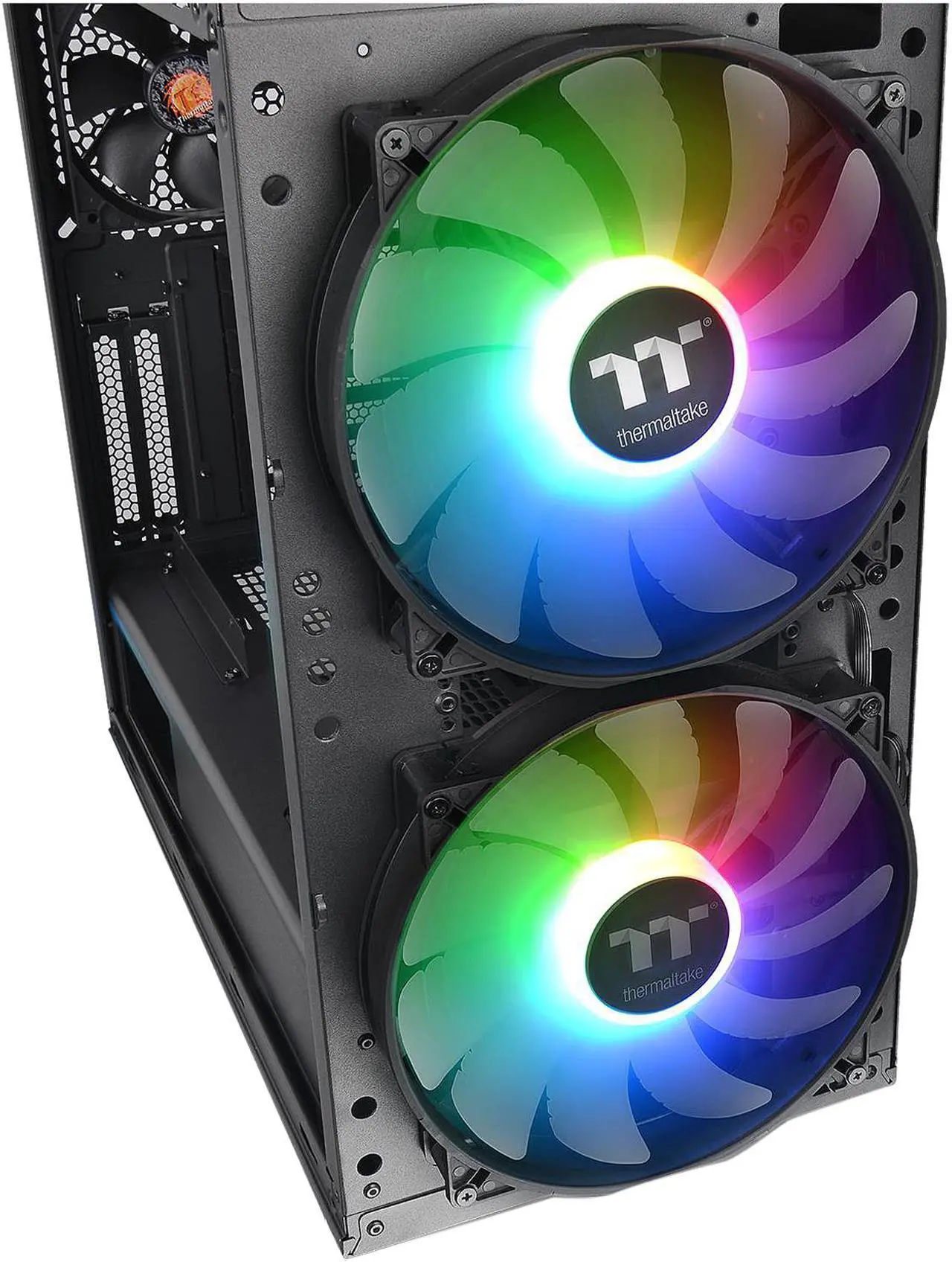 Alt view image 9 of 18 - Thermaltake Commander C31 Motherboard Sync ARGB ATX Mid Tower Computer Chassis with 2x 200mm ARGB 5V Motherboard Sync RGB Front Fans + 1x 120mm Rear Black Fan Pre-installed CA-1N2-00M1WN-00
