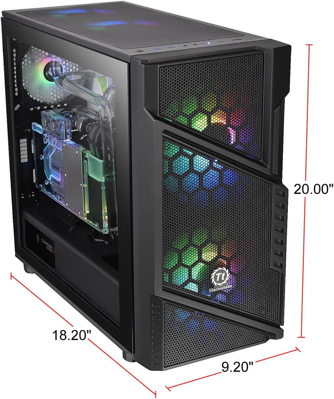 Alt view image 18 of 18 - Thermaltake Commander C31 Motherboard Sync ARGB ATX Mid Tower Computer Chassis with 2x 200mm ARGB 5V Motherboard Sync RGB Front Fans + 1x 120mm Rear Black Fan Pre-installed CA-1N2-00M1WN-00