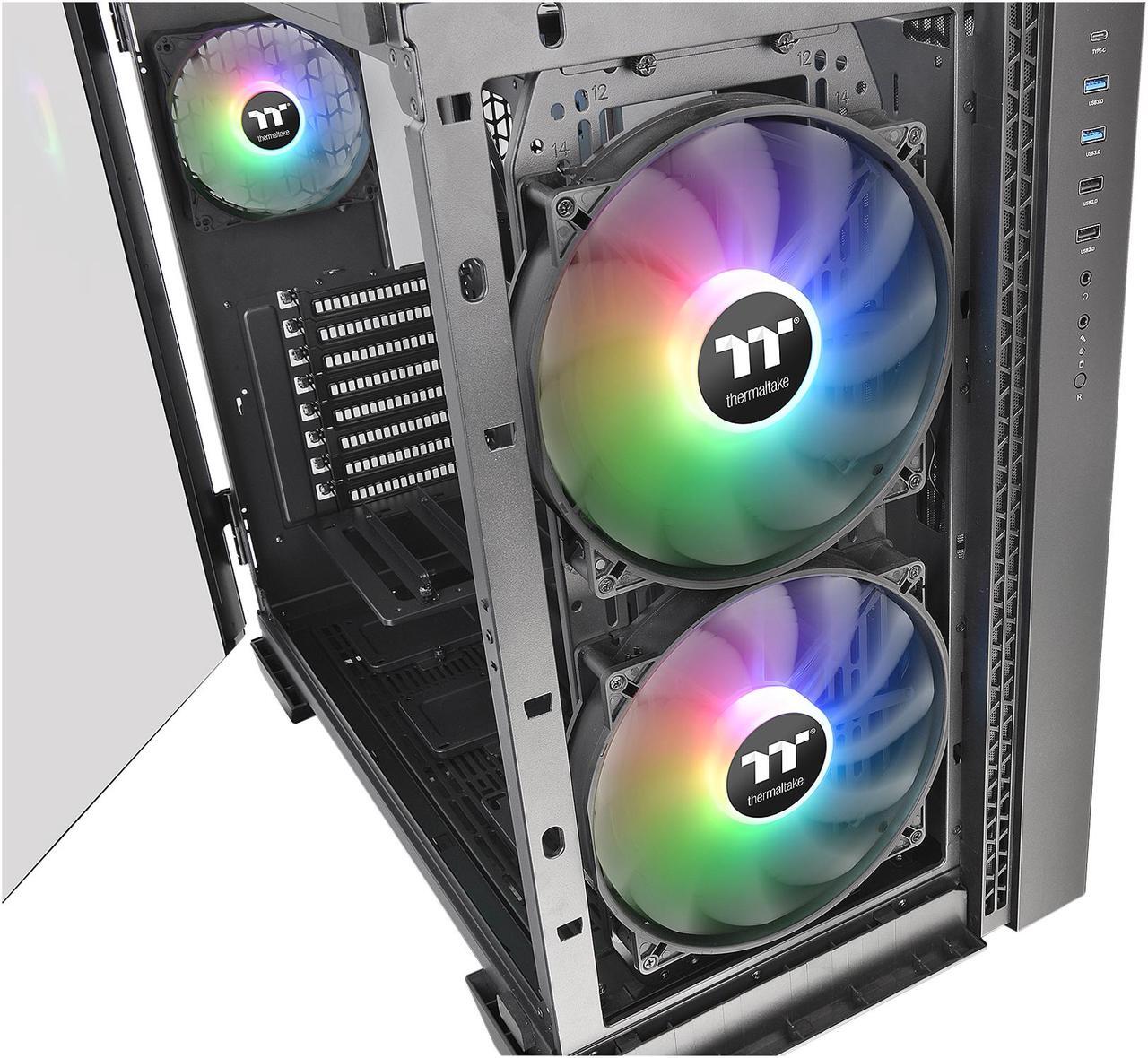 Alt view image 5 of 19 - Thermaltake View 51 Motherboard Sync ARGB E-ATX Full Tower Gaming Computer Case with 2 x 200mm ARGB 5V Motherboard Sync RGB Fans + 140mm Black Rear Fan Pre-Installed, CA-1Q6-00M1WN-00
