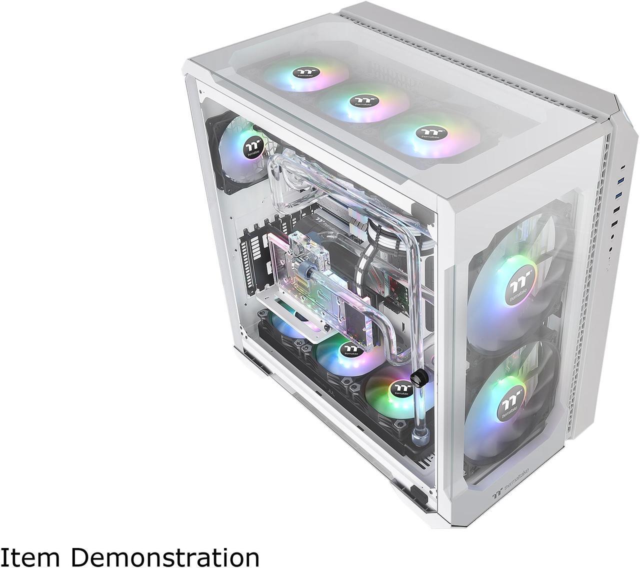 Alt view image 3 of 18 - Thermaltake View 51 Snow Motherboard Sync ARGB E-ATX Full Tower Gaming Computer Case with 2 200mm ARGB 5V Motherboard Sync RGB Fans + 140mm Black Rear Fan Pre-Installed CA-1Q6-00M6WN-00