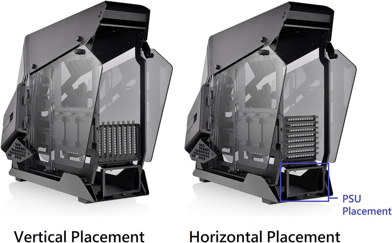 Alt view image 11 of 20 - Thermaltake AH T600 Helicopter Styled Open Frame Tempered Glass Swing Door E-ATX Full Tower Case CA-1Q4-00M1WN-00