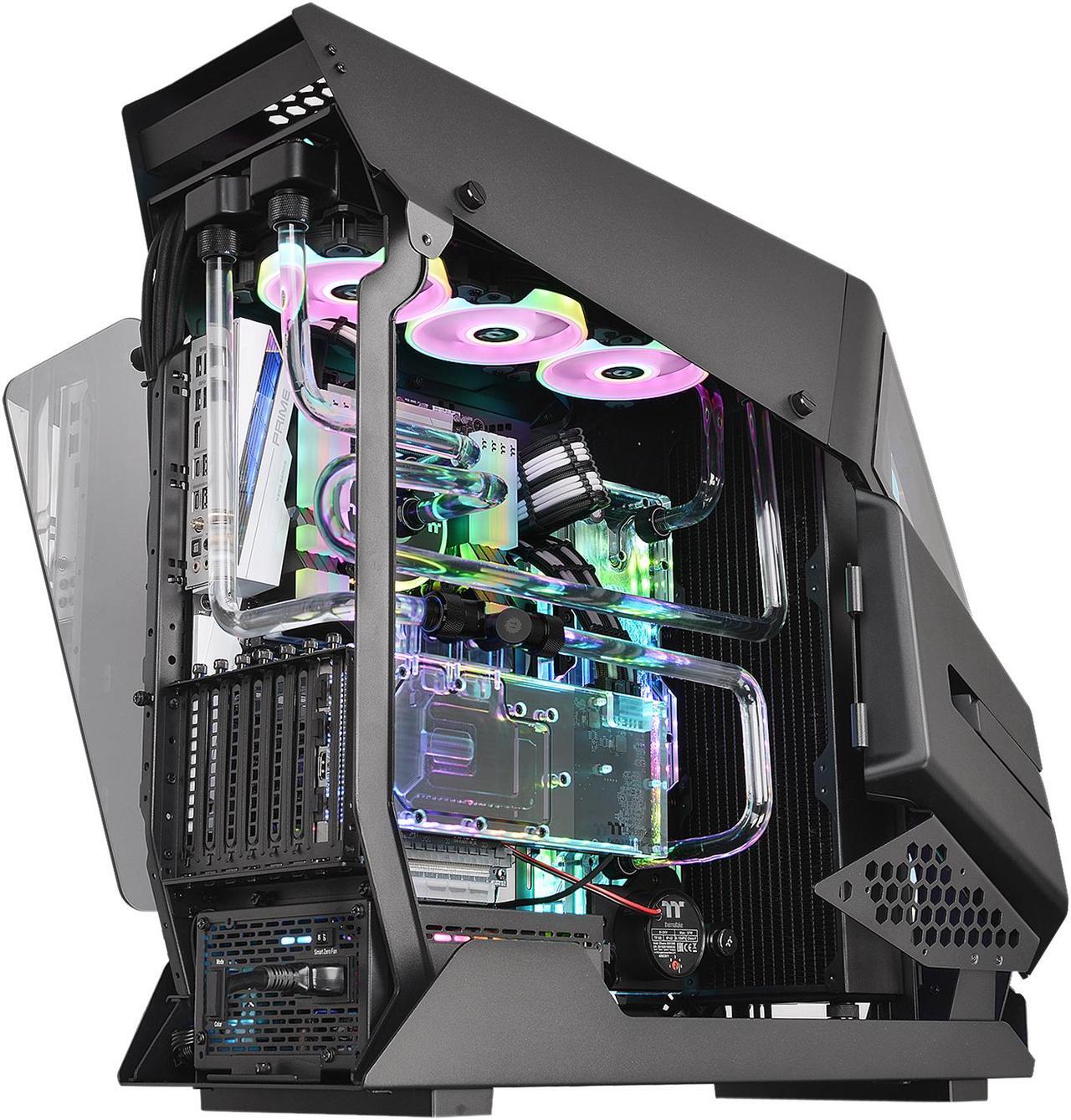 Alt view image 8 of 20 - Thermaltake AH T600 Helicopter Styled Open Frame Tempered Glass Swing Door E-ATX Full Tower Case CA-1Q4-00M1WN-00