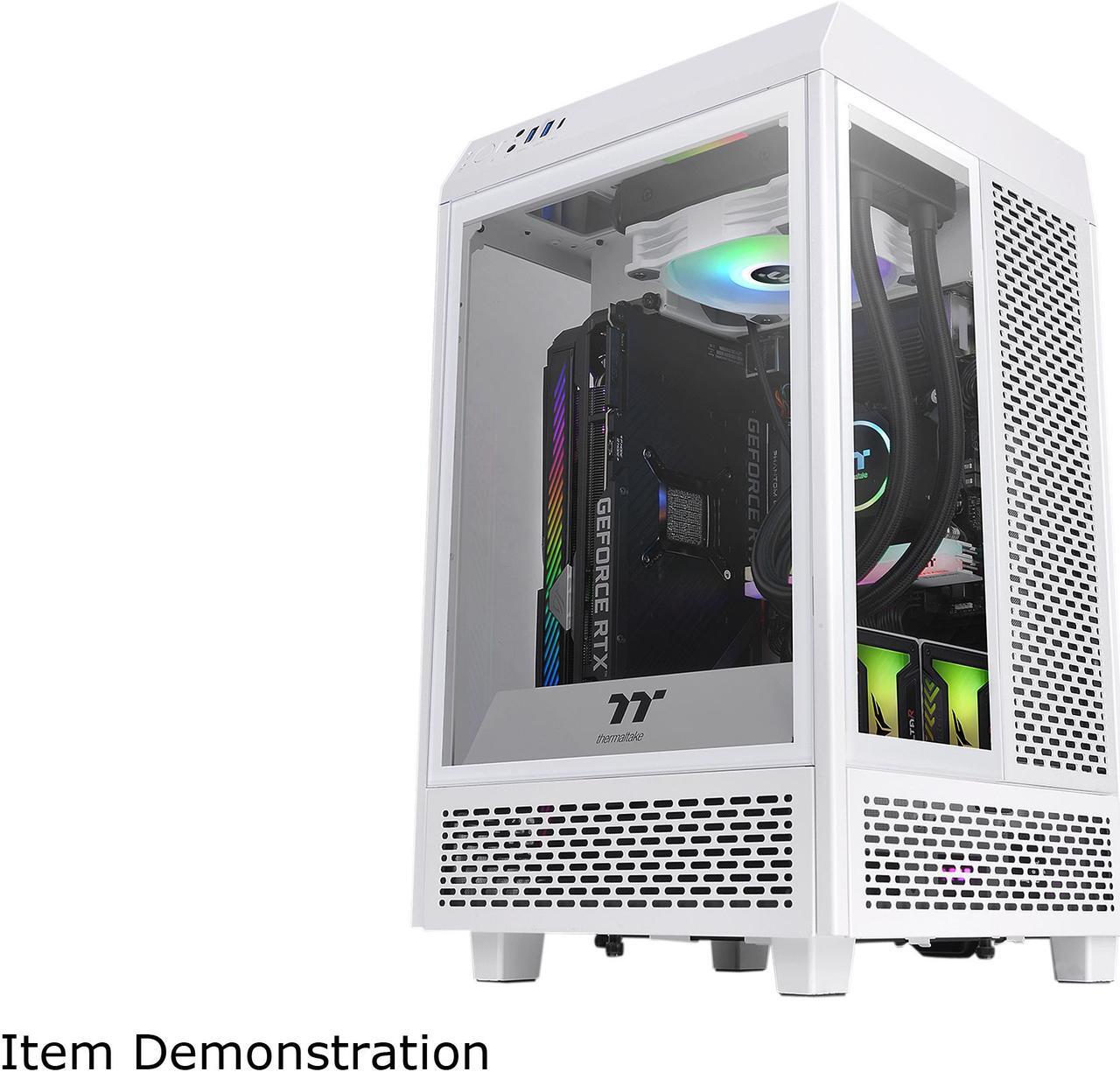 Alt view image 4 of 7 - Thermaltake Tower 100 Snow Edition Tempered Glass Type-C (USB 3.1 Gen 2) Mini Tower Computer Chassis Supports Mini-ITX, CA-1R3-00S6WN-00