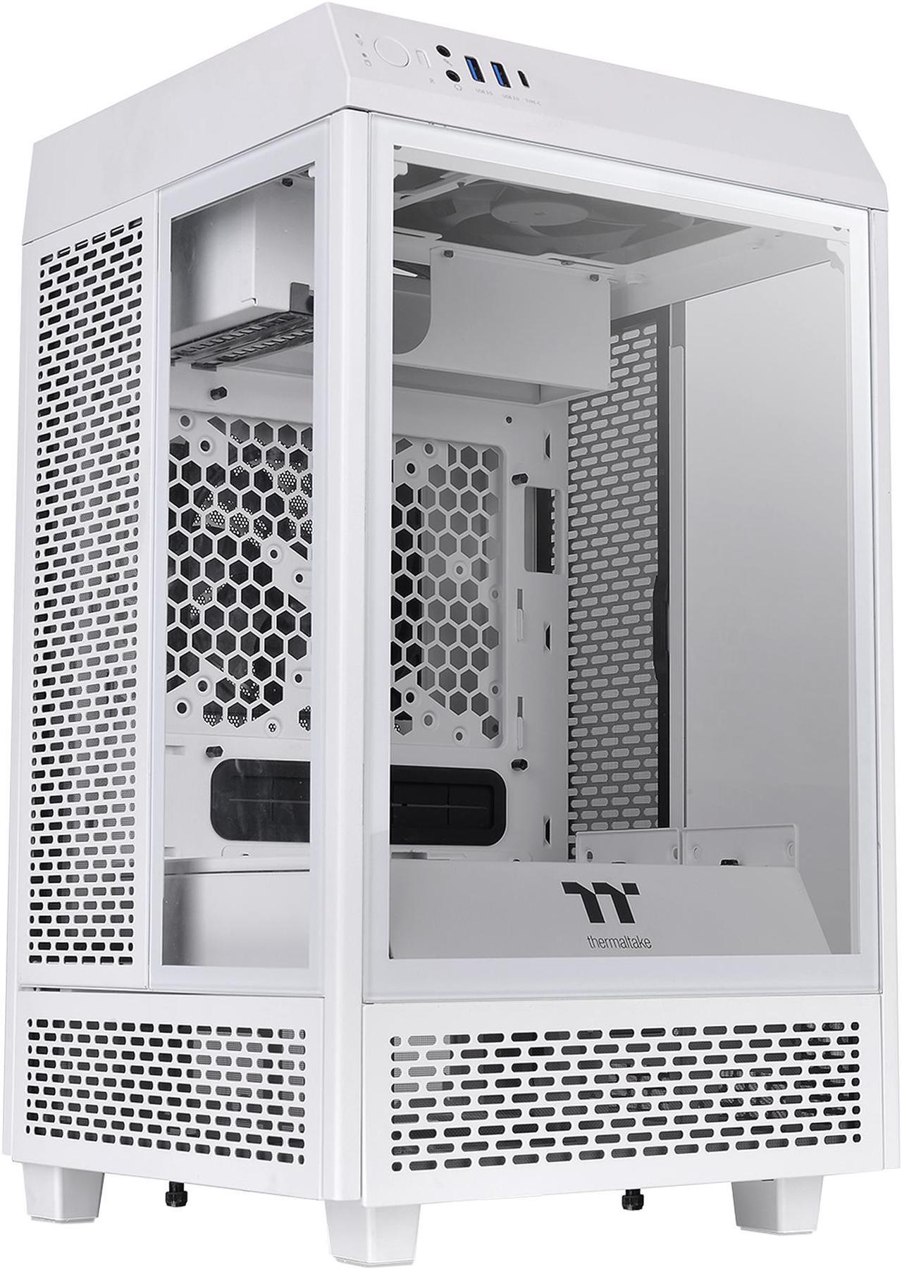 Main image of Thermaltake Tower 100 Snow Edition Tempered Glass Type-C (USB 3.1 Gen 2) Mini Tower Computer Chassis Supports Mini-ITX, CA-1R3-00S6WN-00
