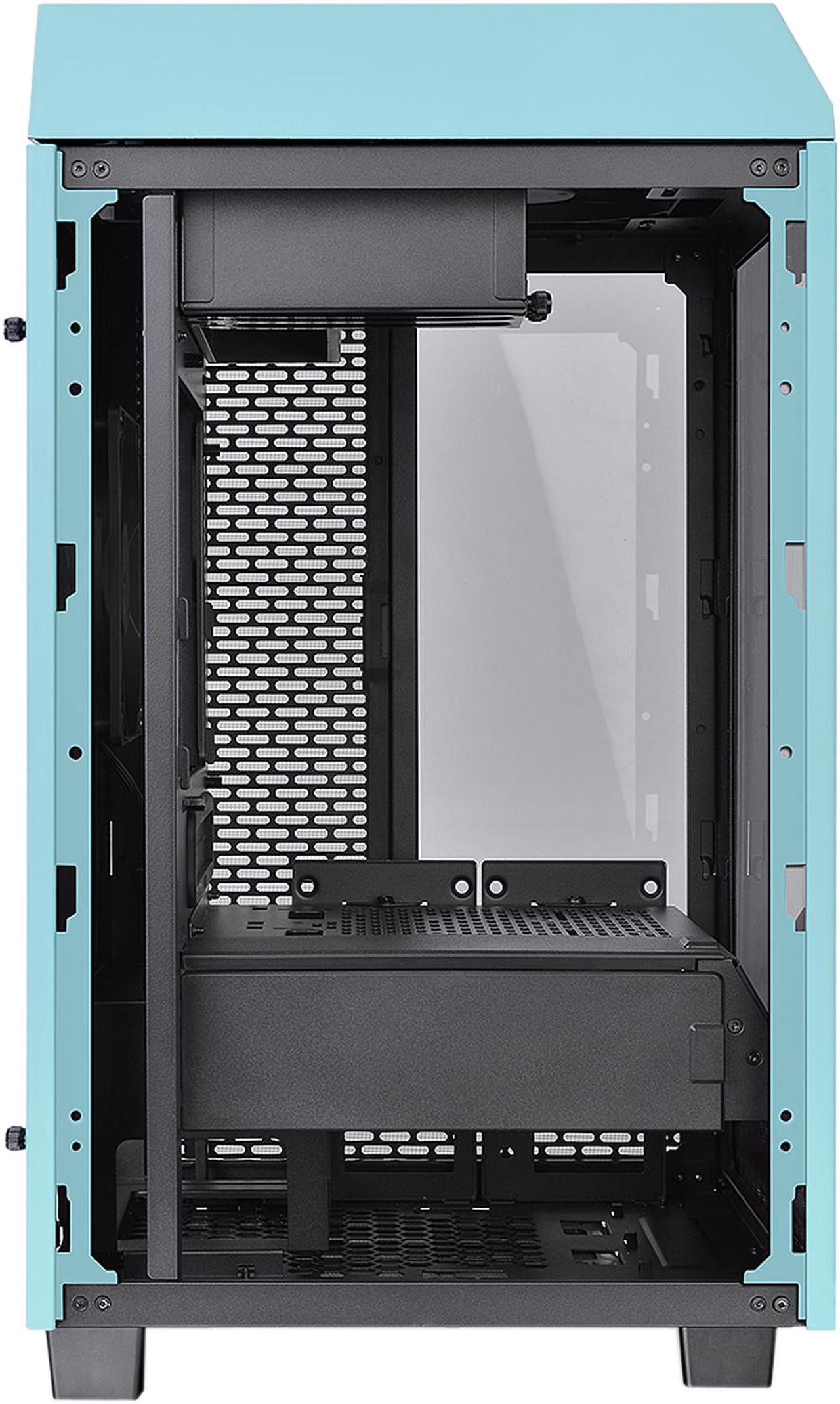 Alt view image 2 of 11 - Thermaltake Tower 100 Turquoise Edition Tempered Glass Type-C (USB 3.2 Gen 2) Mini Tower Computer Chassis Supports Mini-ITX CA-1R3-00SBWN-00