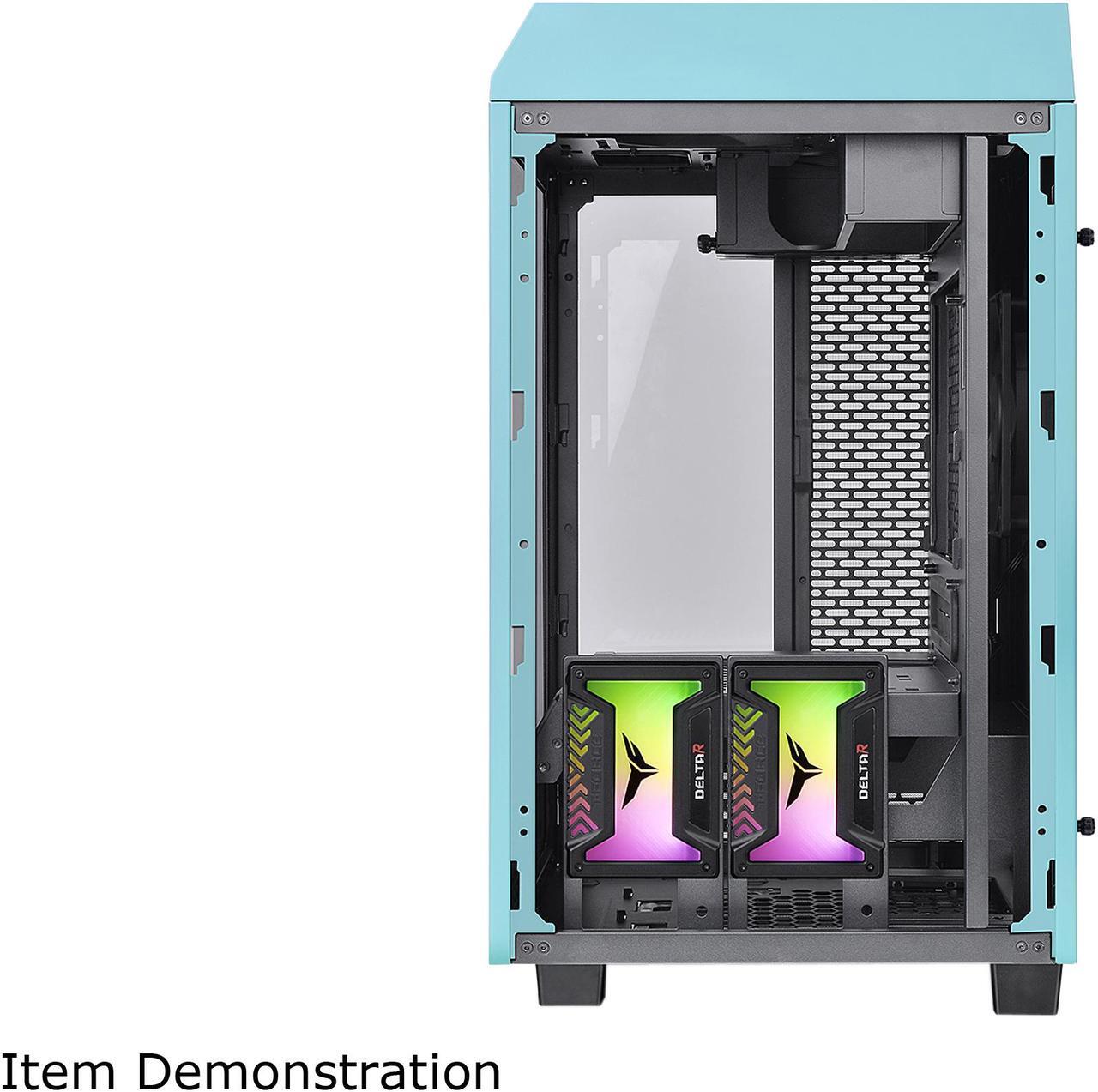 Alt view image 3 of 11 - Thermaltake Tower 100 Turquoise Edition Tempered Glass Type-C (USB 3.2 Gen 2) Mini Tower Computer Chassis Supports Mini-ITX CA-1R3-00SBWN-00