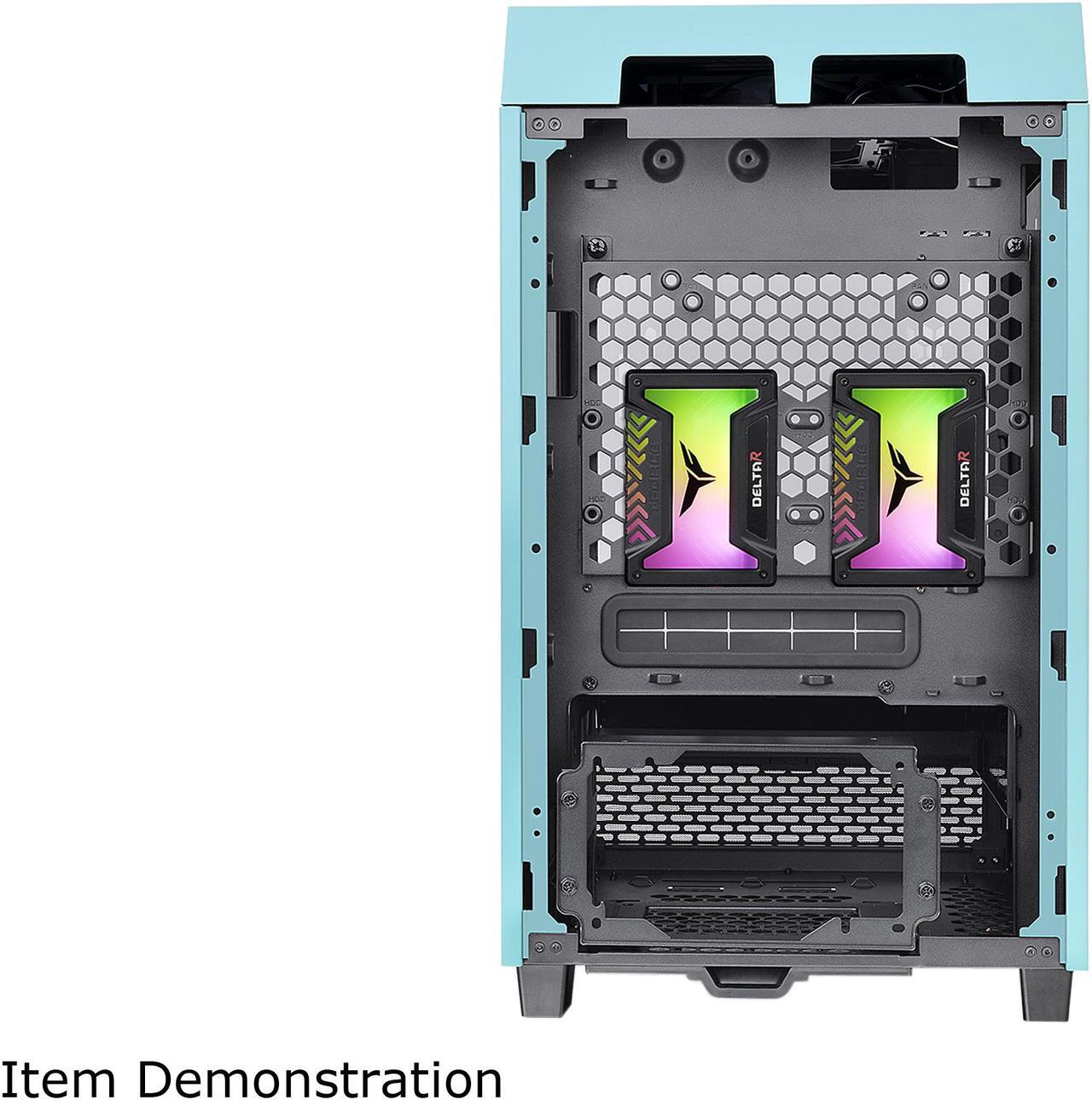Alt view image 4 of 11 - Thermaltake Tower 100 Turquoise Edition Tempered Glass Type-C (USB 3.2 Gen 2) Mini Tower Computer Chassis Supports Mini-ITX CA-1R3-00SBWN-00