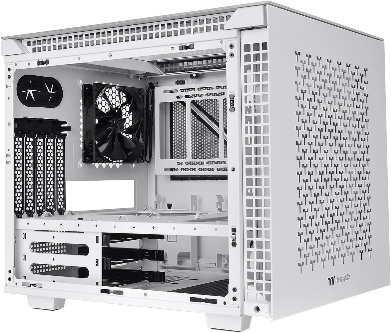 Alt view image 3 of 14 - Thermaltake Divider 200 TG Air Front Mesh Snow Edition Triangular Tempered Glass Side Panel Micro-ATX Computer Case with Pre-stalled 200mm Front Fan + 120mm Rear Fan CA-1V1-00S6WN-01
