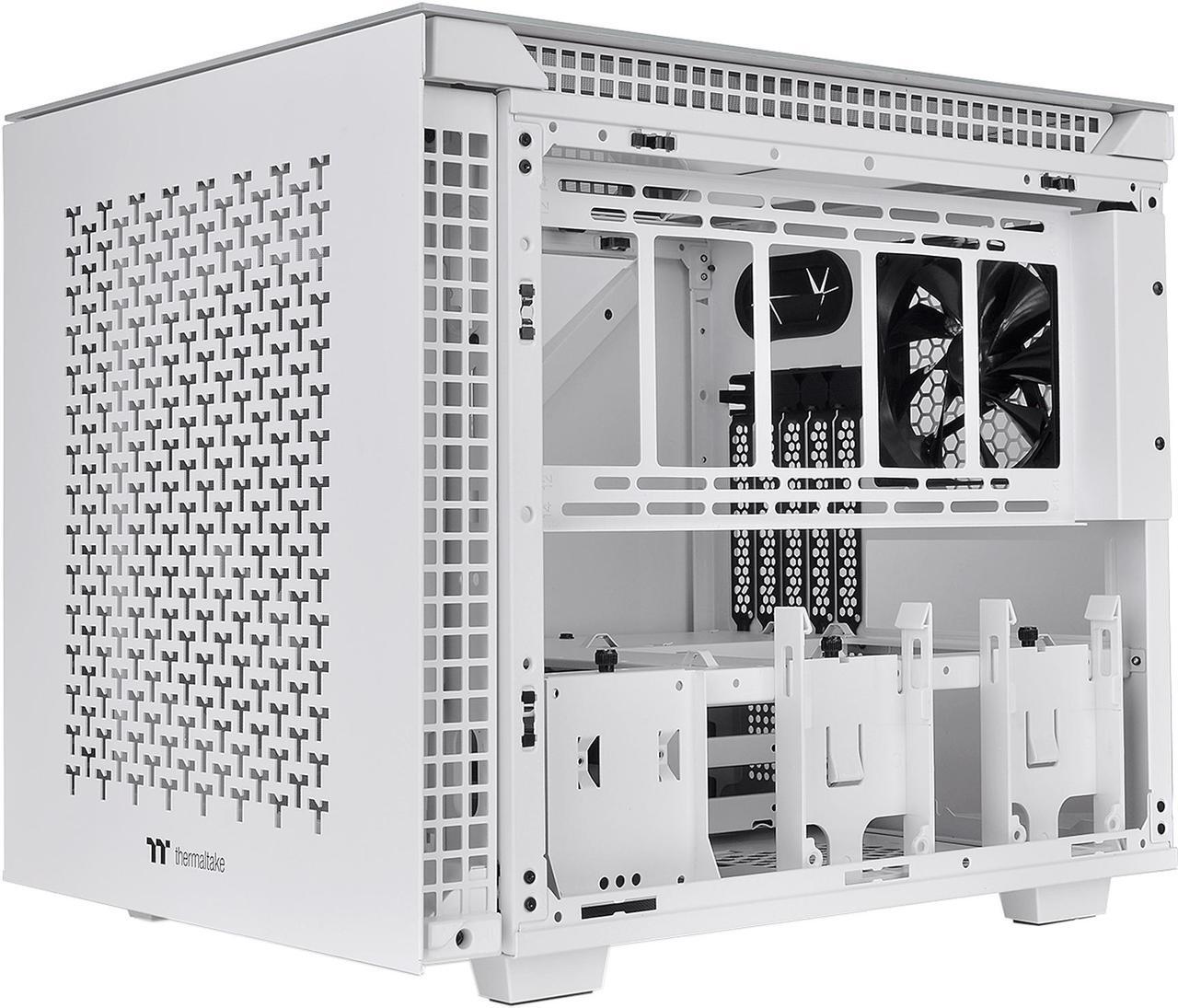 Alt view image 4 of 14 - Thermaltake Divider 200 TG Air Front Mesh Snow Edition Triangular Tempered Glass Side Panel Micro-ATX Computer Case with Pre-stalled 200mm Front Fan + 120mm Rear Fan CA-1V1-00S6WN-01