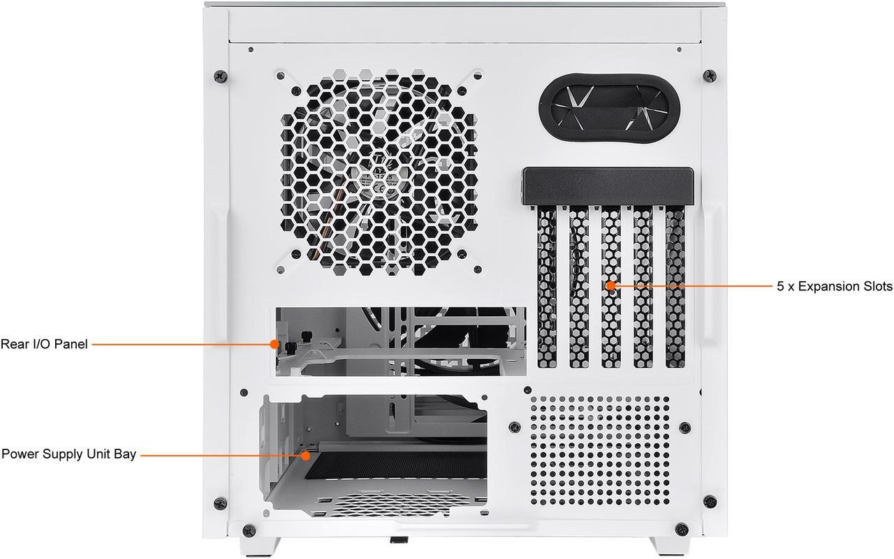 Alt view image 9 of 14 - Thermaltake Divider 200 TG Air Front Mesh Snow Edition Triangular Tempered Glass Side Panel Micro-ATX Computer Case with Pre-stalled 200mm Front Fan + 120mm Rear Fan CA-1V1-00S6WN-01