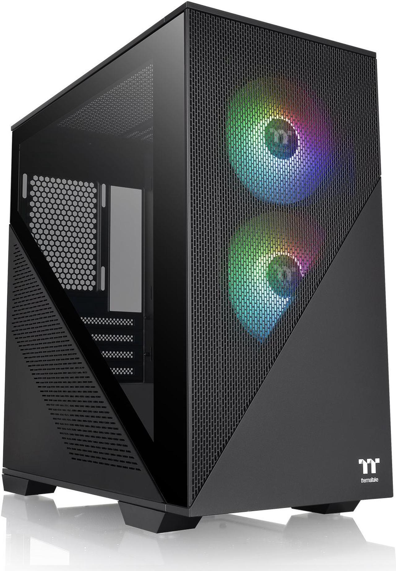 Thermaltake Divider 170 TG ARGB Motherboard Sync mATX Computer Case with 2x120mm ARGB Fan Pre-installed, Tempered Glass Side Panel, Ventilated Front Mesh Panel, CA-1S4-00S1WN-00