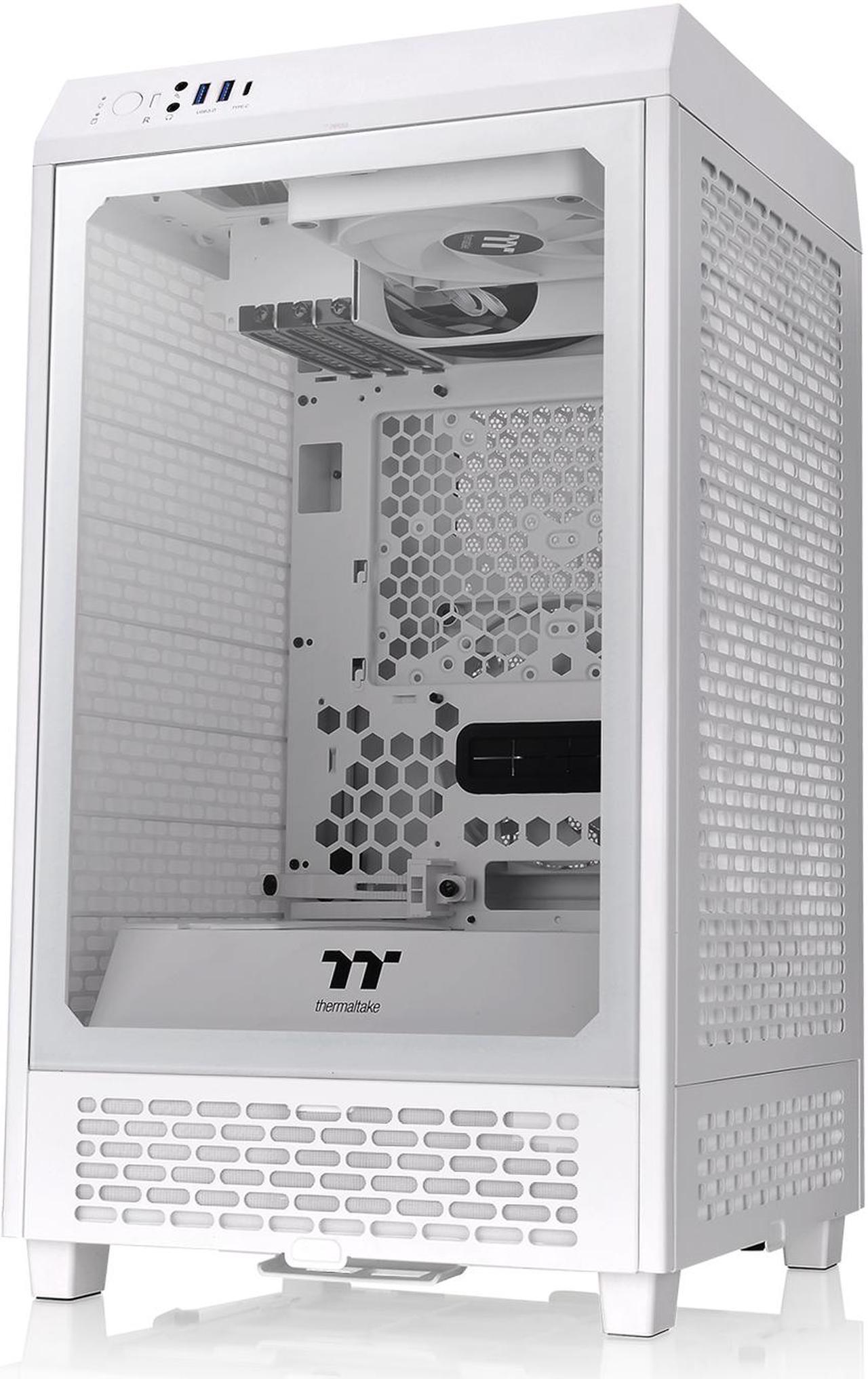 Main image of Thermaltake Tower 200 Snow Mini-ITX Computer Case; 2x140mm Pre-installed White CT140 Fans; Supports GPU Length Up To 380mm; CA-1X9-00S6WN-00; White