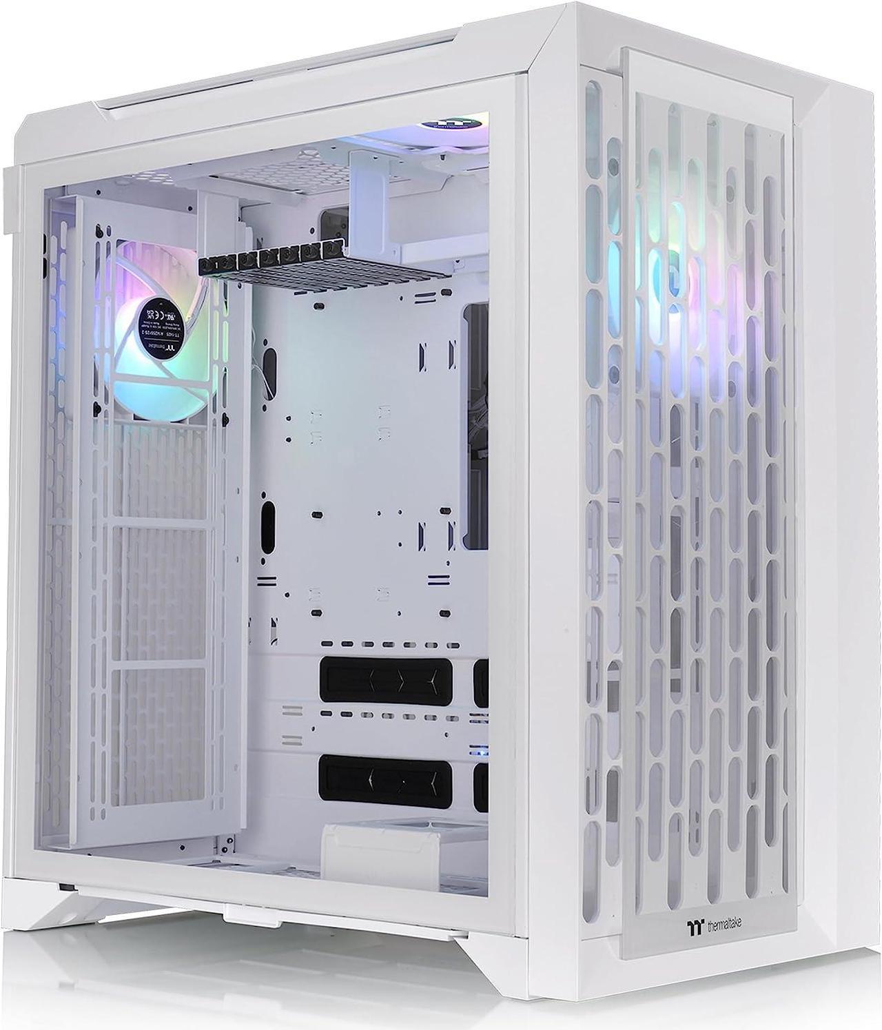 Thermaltake CTE C700 TG ARGB Snow Mid Tower with Centralized Thermal Efficiency Design; 3x140mm White CT140 ARGB Fans Pre-Installed; Tempered Glass Front & Side Panel; CA-1X7-00F6WN-01; White