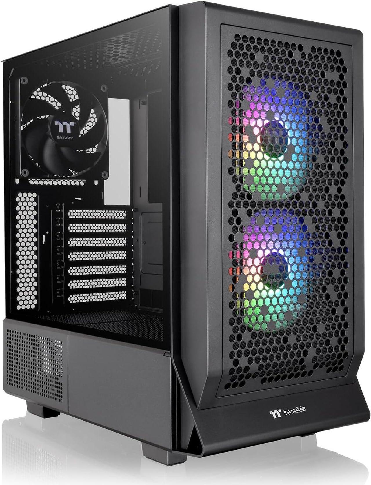 Thermaltake Ceres 330 TG ARGB Black Mid Tower E-ATX Case Supports Hidden-Connector Motherboard; Preinstalled 2 x CT140 ARGB Fans; Rotational PCIe Slots; CA-1Y2-00M1WN-01; 3 Year Warranty