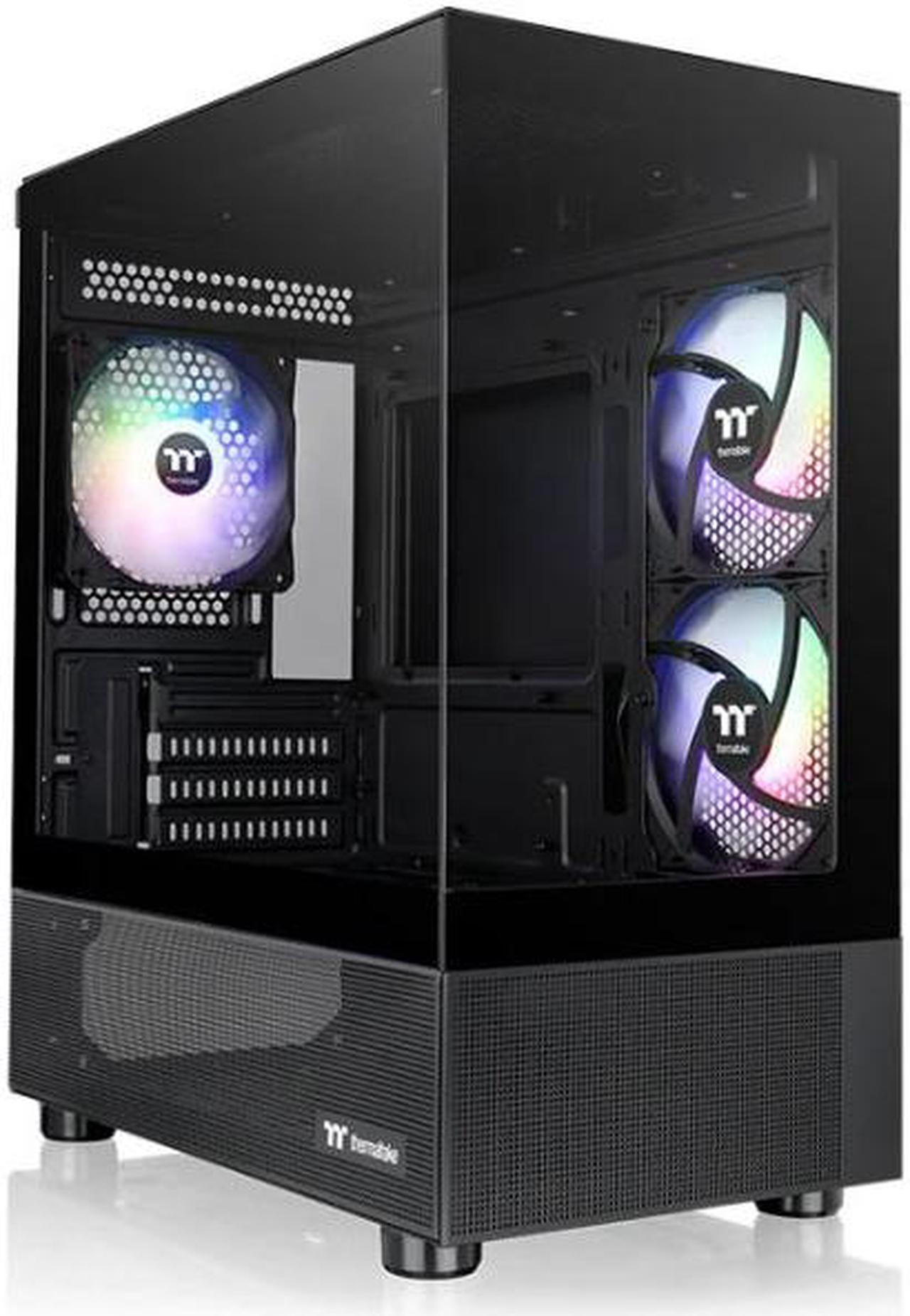 Thermaltake View 170 TG ARGB Black Micro-ATX Case; 3x120mm ARGB Fans included; Supports Up to 280mm Radiator; Front & Side Dual Tempered Glass Panel; CA-1Z4-00M1WN-00; 3 Year Warranty