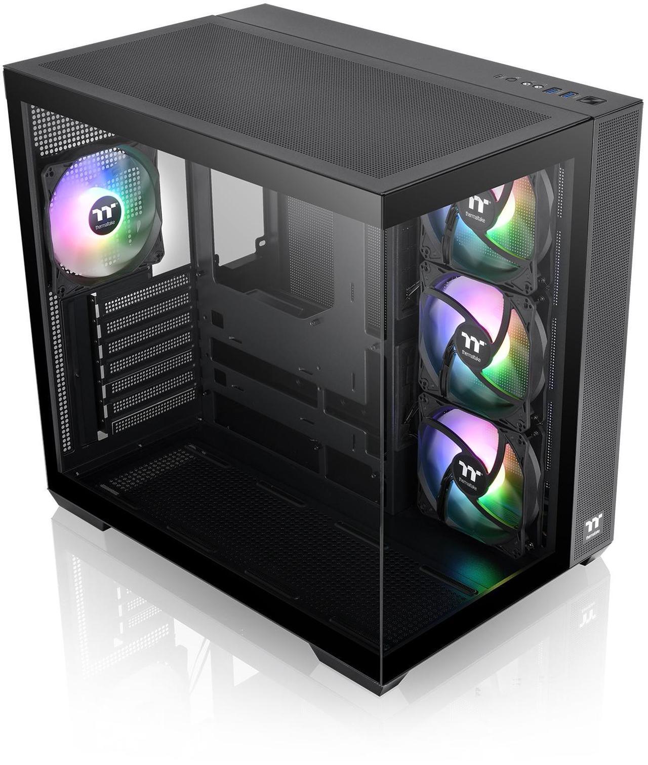 Alt view image 2 of 7 - Thermaltake View 380 TG ARGB Black ATX Case; 4x120mm ARGB Fans Included; Supports Hidden-Connector Motherboard; Front & Side Dual Tempered Glass Panel; CA-1Z2-00M1WN-00; 3 Year Warranty