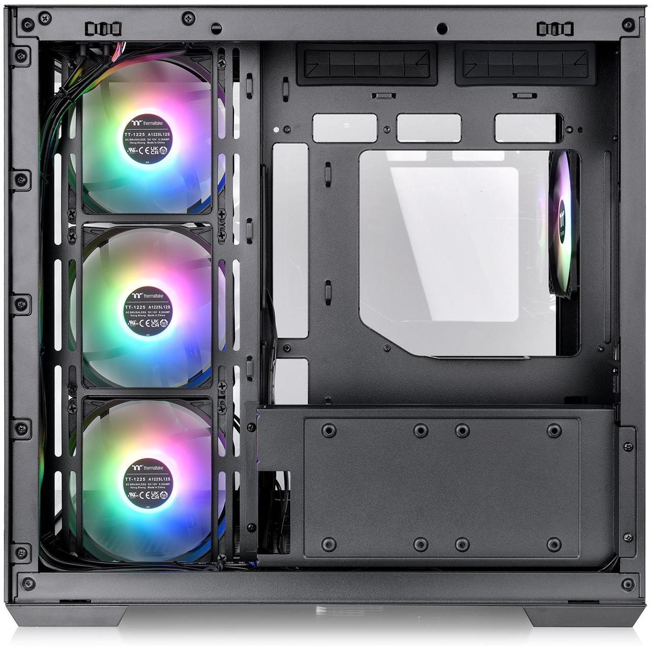 Alt view image 4 of 7 - Thermaltake View 380 TG ARGB Black ATX Case; 4x120mm ARGB Fans Included; Supports Hidden-Connector Motherboard; Front & Side Dual Tempered Glass Panel; CA-1Z2-00M1WN-00; 3 Year Warranty