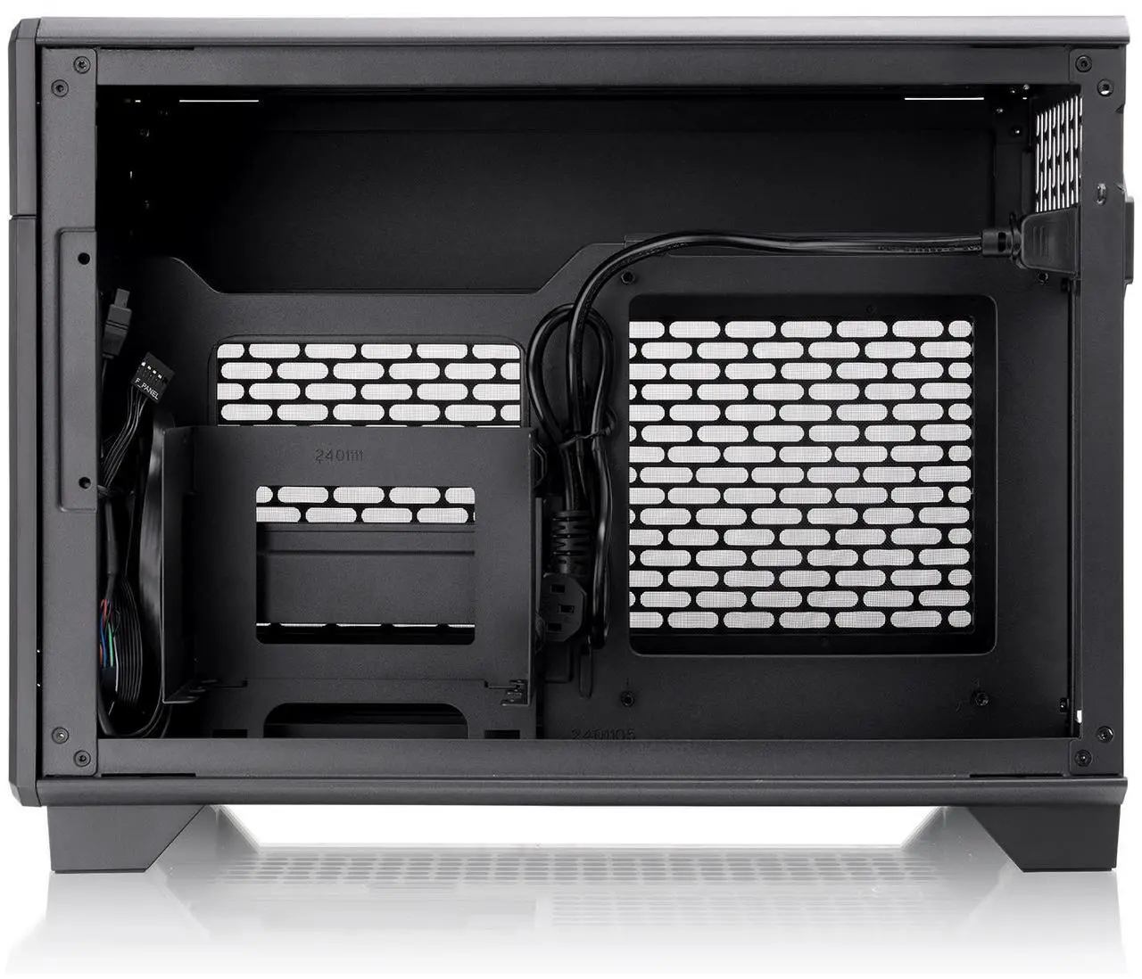 Alt view image 6 of 15 - Thermaltake TR100 SFF Chassis mITX Support 18.9 Liters PCIe 4.0 Riser Cable Included 360mm GPU Clearance 280mm Radiator Support Removable PCIe Bracket, Black, CA-11A-00S1NN-00