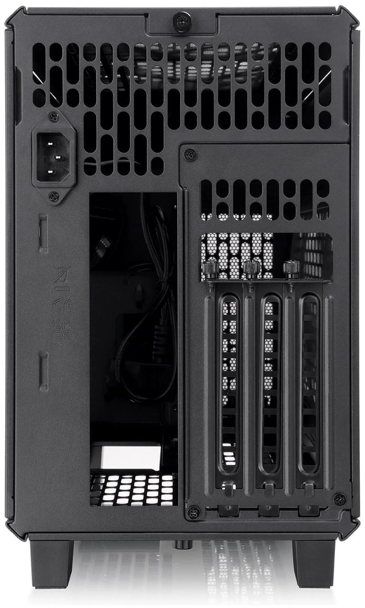 Alt view image 7 of 15 - Thermaltake TR100 SFF Chassis mITX Support 18.9 Liters PCIe 4.0 Riser Cable Included 360mm GPU Clearance 280mm Radiator Support Removable PCIe Bracket, Black, CA-11A-00S1NN-00