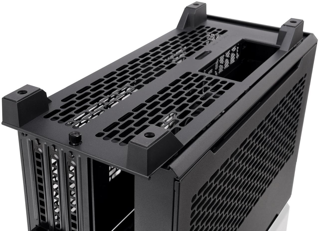 Alt view image 11 of 15 - Thermaltake TR100 SFF Chassis mITX Support 18.9 Liters PCIe 4.0 Riser Cable Included 360mm GPU Clearance 280mm Radiator Support Removable PCIe Bracket, Black, CA-11A-00S1NN-00