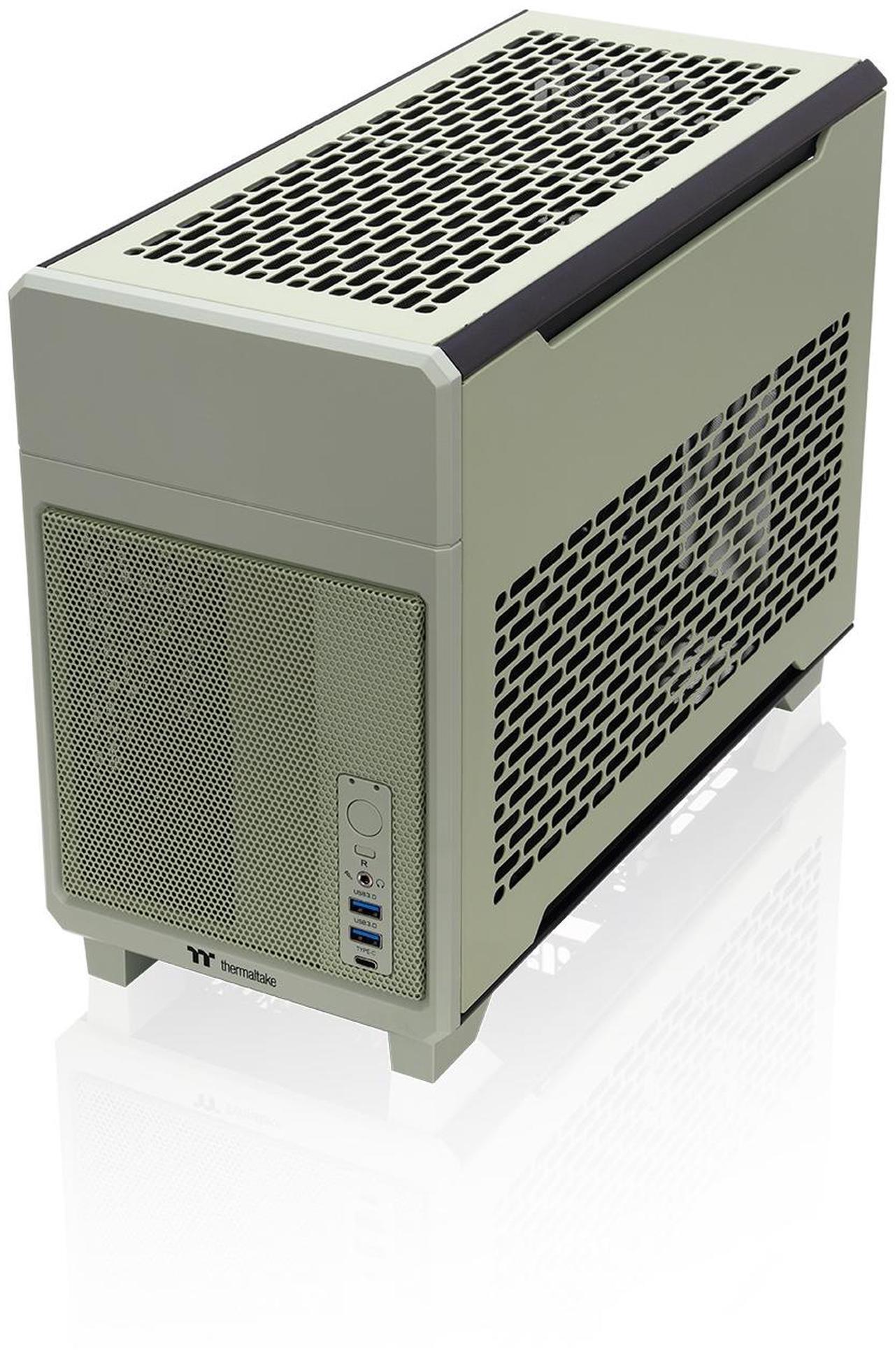 Alt view image 2 of 15 - Thermaltake TR100 SFF Chassis mITX Support 18.9 Liters PCIe 4.0 Riser Cable Included 360mm GPU Clearance 280mm Radiator Support Removable PCIe Bracket, Matcha Green, CA-11A-00SENN-00