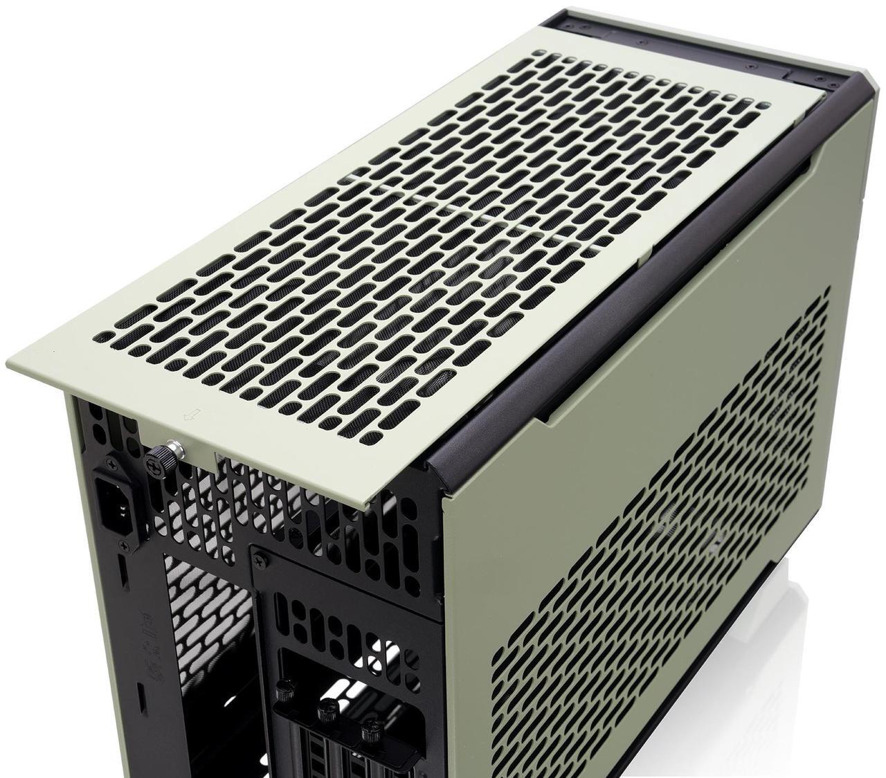 Alt view image 9 of 15 - Thermaltake TR100 SFF Chassis mITX Support 18.9 Liters PCIe 4.0 Riser Cable Included 360mm GPU Clearance 280mm Radiator Support Removable PCIe Bracket, Matcha Green, CA-11A-00SENN-00