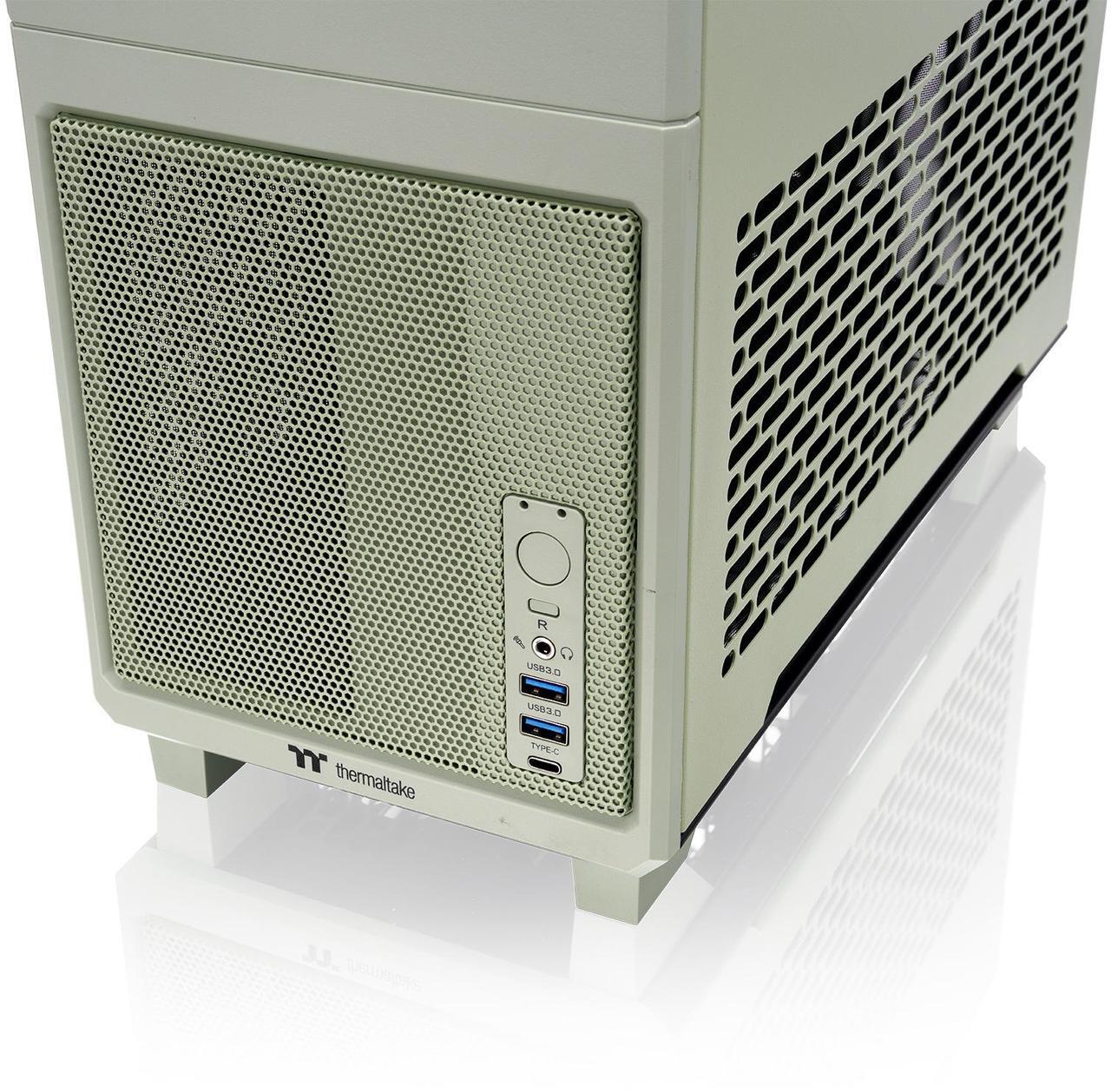 Alt view image 10 of 15 - Thermaltake TR100 SFF Chassis mITX Support 18.9 Liters PCIe 4.0 Riser Cable Included 360mm GPU Clearance 280mm Radiator Support Removable PCIe Bracket, Matcha Green, CA-11A-00SENN-00