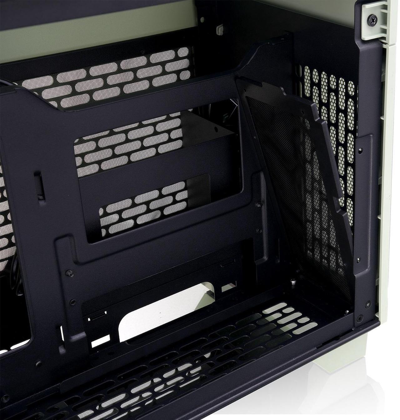 Alt view image 13 of 15 - Thermaltake TR100 SFF Chassis mITX Support 18.9 Liters PCIe 4.0 Riser Cable Included 360mm GPU Clearance 280mm Radiator Support Removable PCIe Bracket, Matcha Green, CA-11A-00SENN-00