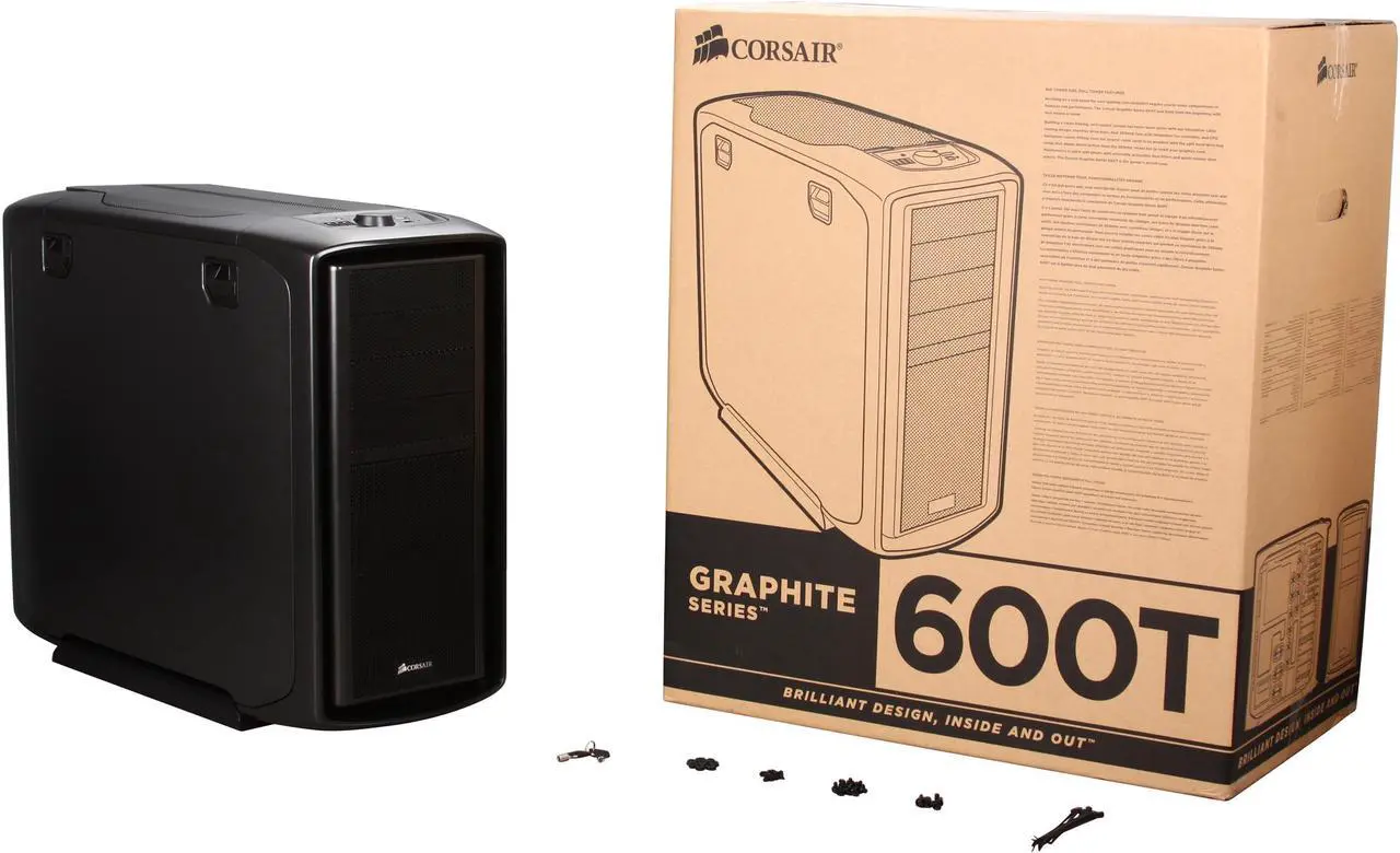 Alt view image 10 of 10 - Corsair Graphite Series 600T Black Steel / Plastic ATX Mid Tower Computer Case