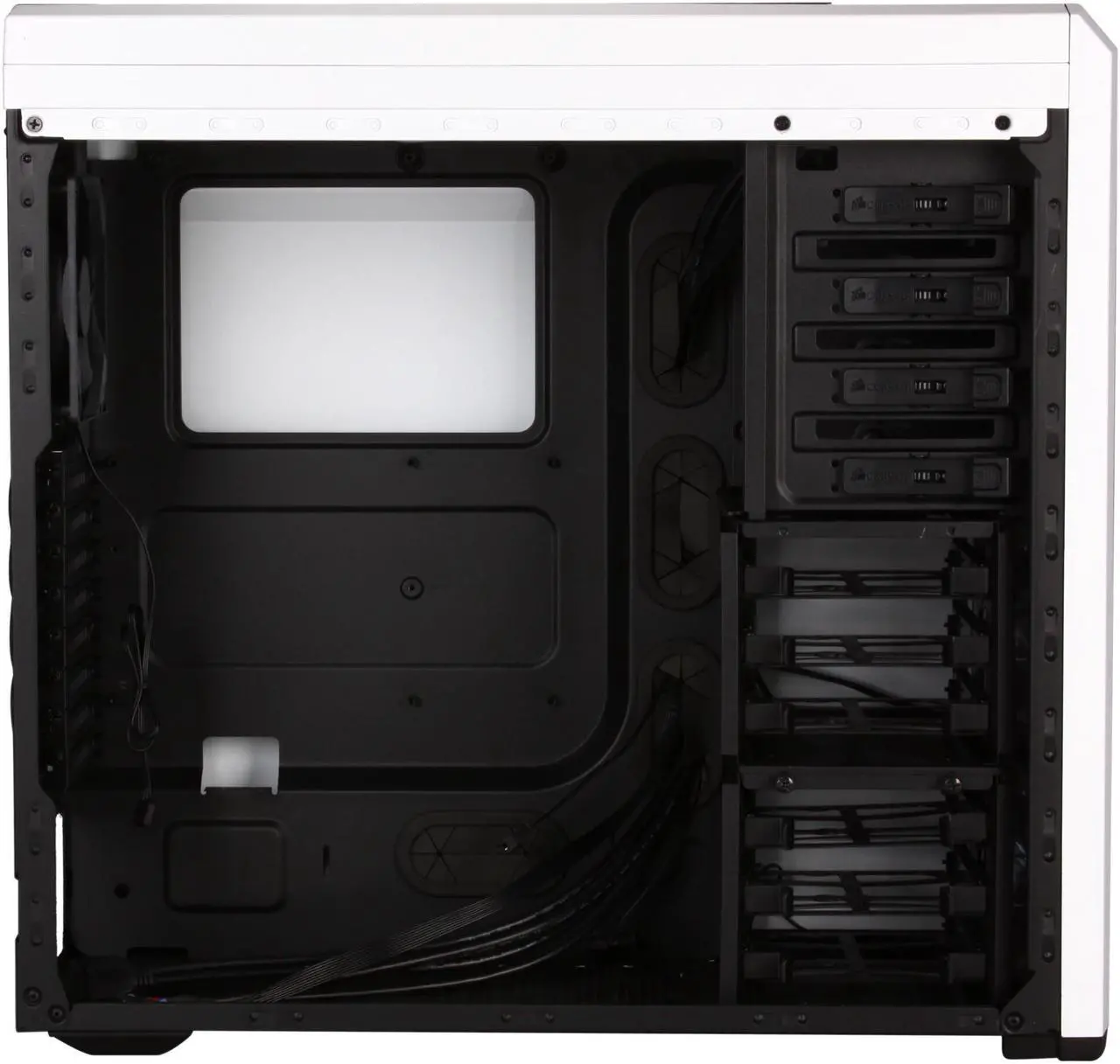 Alt view image 6 of 9 - Corsair Carbide Series 500R Arctic White Steel / Plastic ATX Mid Tower Gaming Case