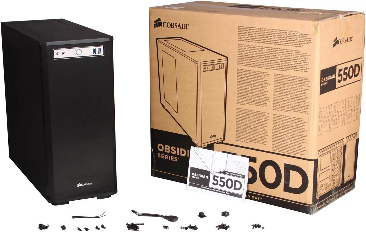 Alt view image 9 of 9 - Corsair Obsidian Series 550D Black Aluminum / Steel ATX Mid Tower Computer Case