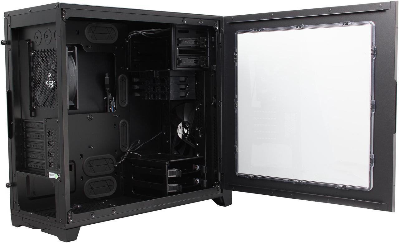 Alt view image 5 of 10 - Corsair Obsidian Series 350D CC-9011029-WW Black Aluminum / Steel MicroATX Case with Window