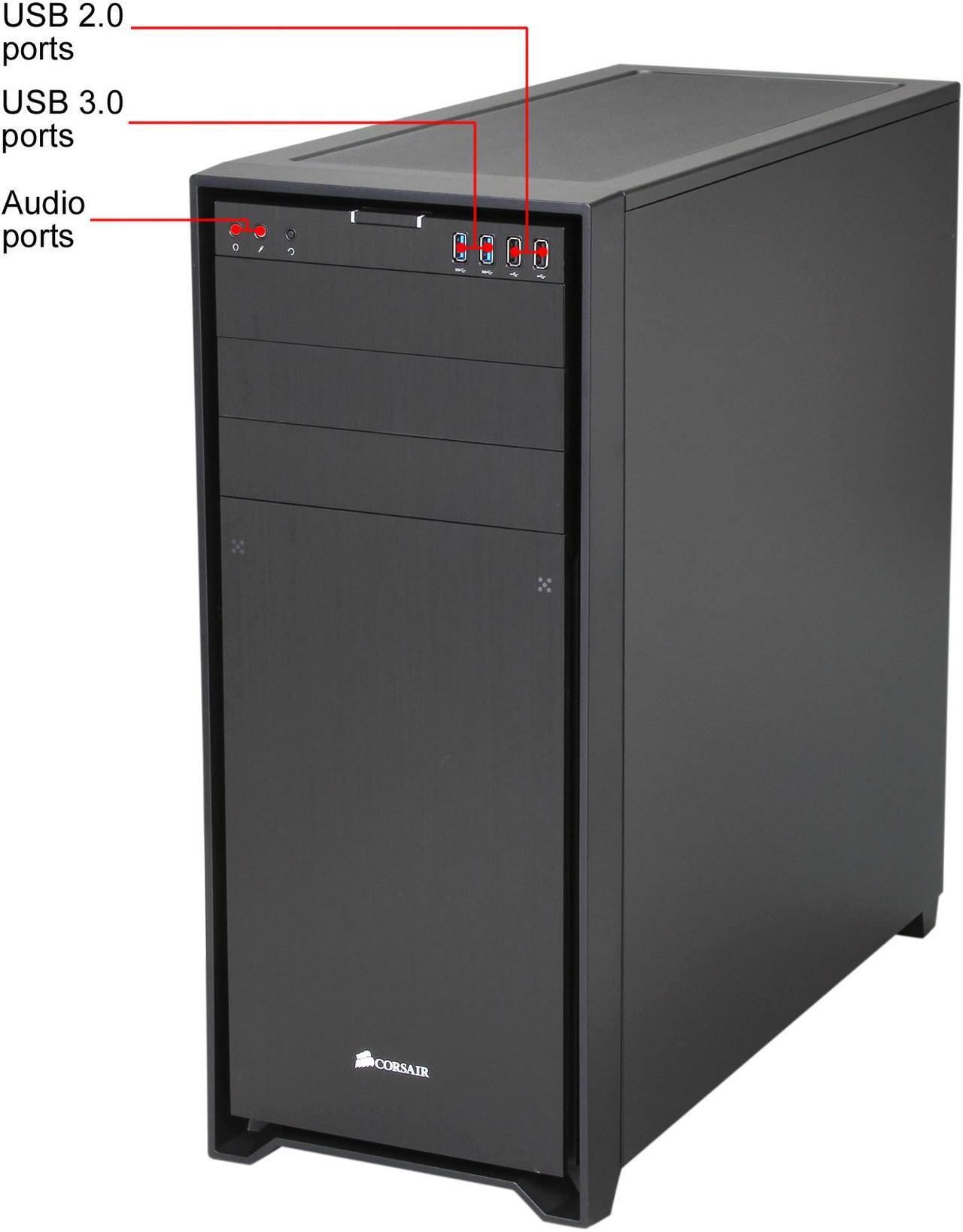 Alt view image 4 of 14 - Corsair Obsidian Series 750D CC-9011035-WW Black Brushed Aluminum and Steel ATX Full Tower Computer Case