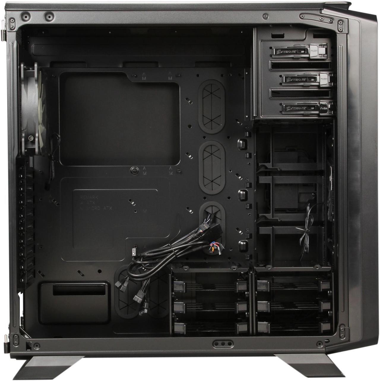 Alt view image 6 of 9 - Corsair Graphite Series 760T Black Steel / Plastic ATX Full Tower Windowed Gaming Case with two 140mm red LED fans