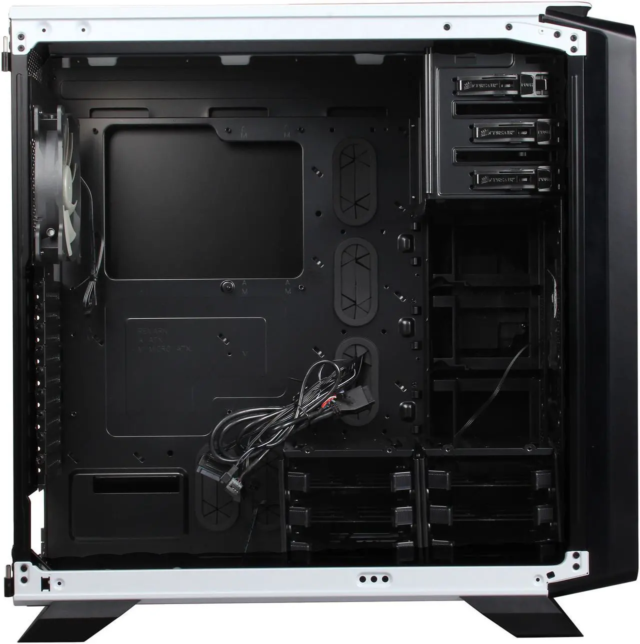 Alt view image 5 of 10 - Corsair Graphite Series 760T White Steel / Plastic ATX Full Tower Windowed Gaming Case with two 140mm white LED fans