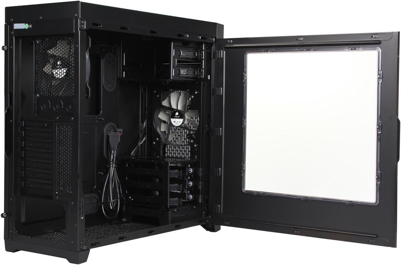 Alt view image 6 of 12 - Corsair Obsidian Series 450D Black Brushed Aluminum and Steel ATX Mid Tower Gaming Computer Case