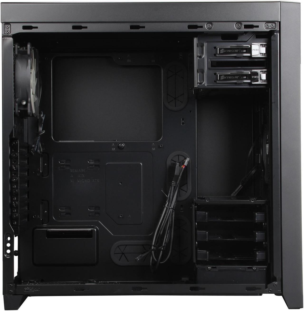 Alt view image 7 of 12 - Corsair Obsidian Series 450D Black Brushed Aluminum and Steel ATX Mid Tower Gaming Computer Case