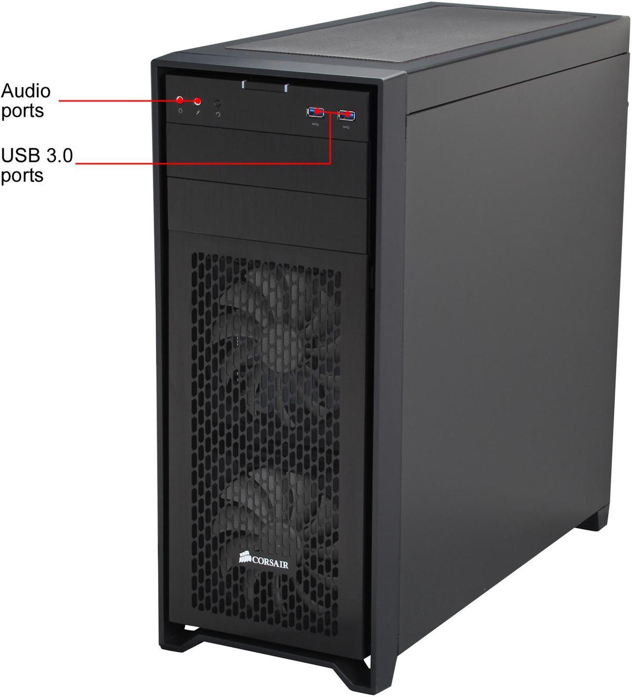 Alt view image 4 of 12 - Corsair Obsidian Series 450D Black Brushed Aluminum and Steel ATX Mid Tower Gaming Computer Case