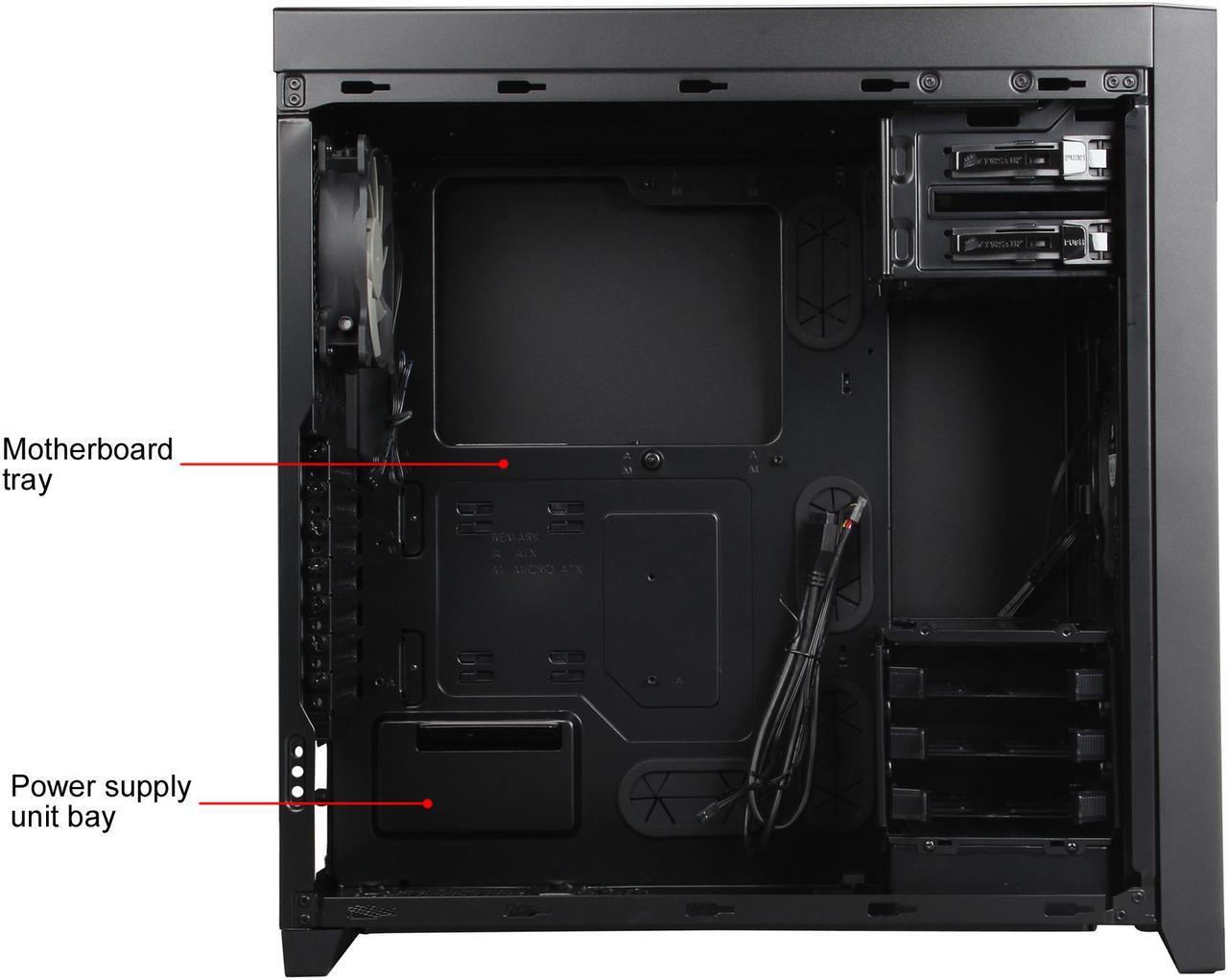 Alt view image 8 of 12 - Corsair Obsidian Series 450D Black Brushed Aluminum and Steel ATX Mid Tower Gaming Computer Case