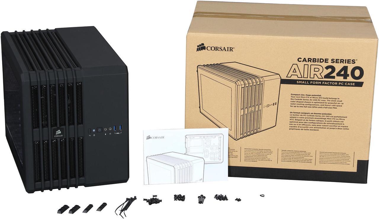Alt view image 11 of 10 - Corsair Carbide Series Air 240 CC-9011070-WW Black Steel Micro ATX / Mini-ITX Air 240 High Airflow MicroATX and Mini-ITX PC Case