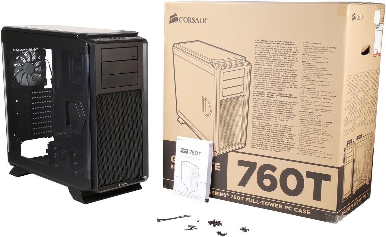 Alt view image 8 of 8 - Corsair Graphite Series 760T Black Full Tower Windowed Case