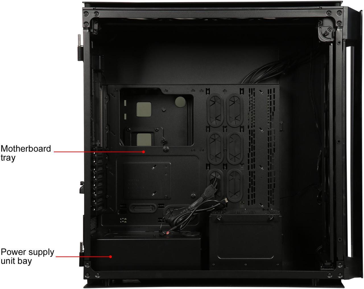Alt view image 7 of 12 - Corsair Obsidian Series 1000D CC-9011148-WW Super Tower Case, Premium Tempered Glass and Aluminum Smart Case