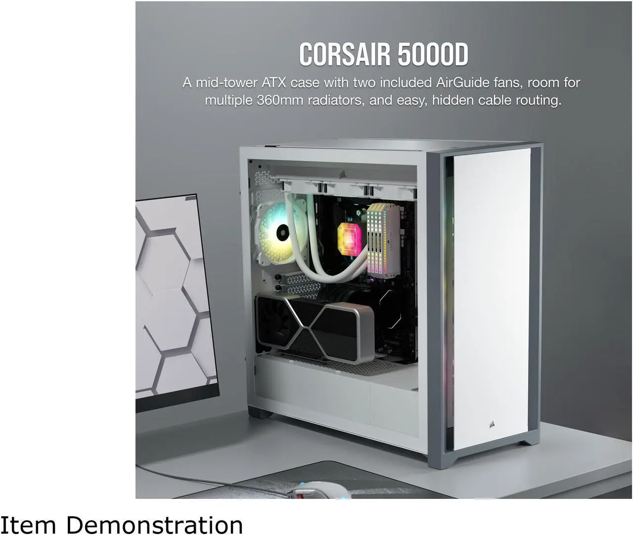 Alt view image 10 of 10 - CORSAIR 5000D Tempered Glass Mid-Tower ATX PC Case, White, CC-9011209-WW