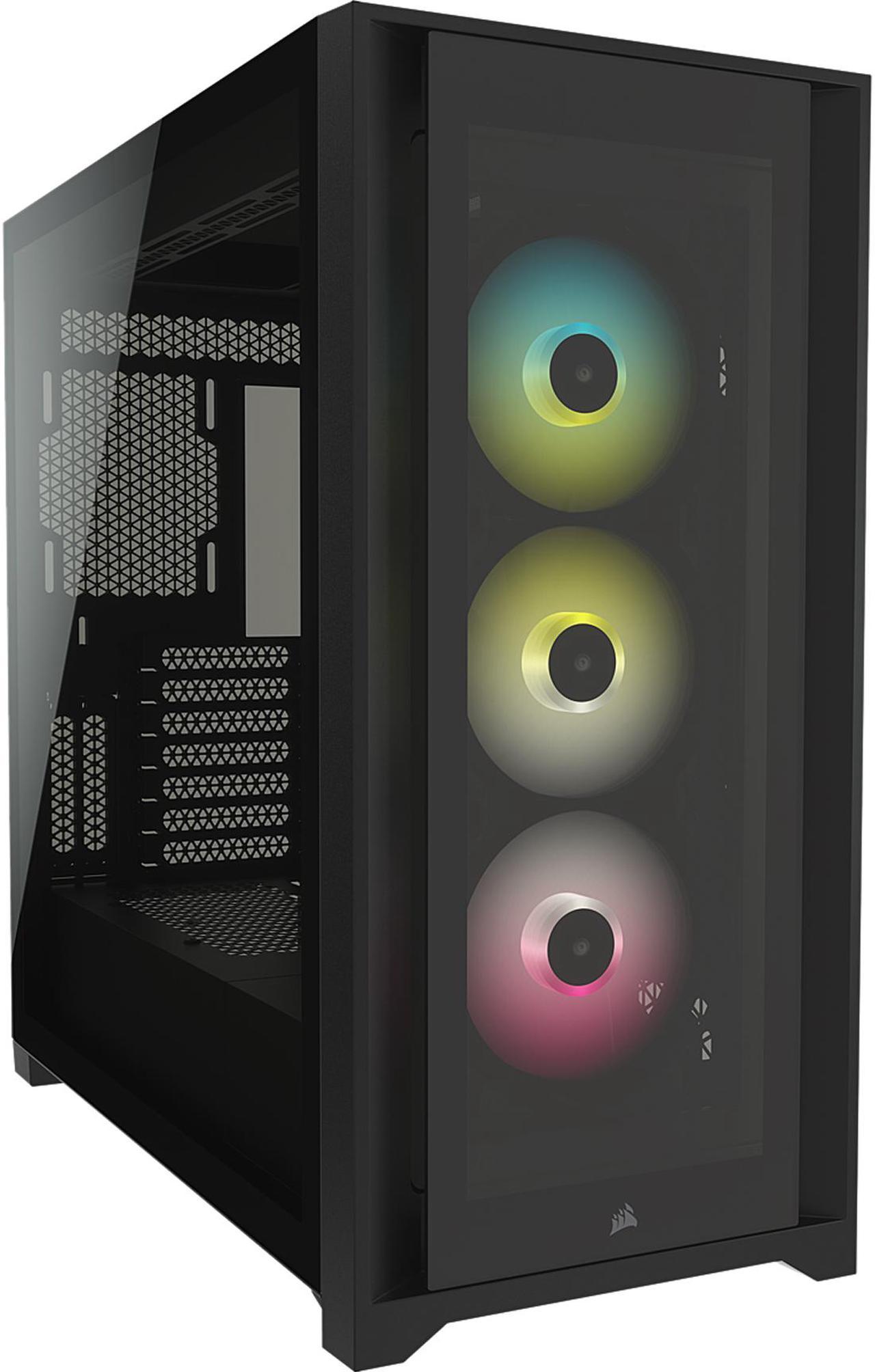 Corsair iCUE 5000X RGB Tempered Glass Mid-Tower ATX PC Smart Case, Black, CC-9011212-WW