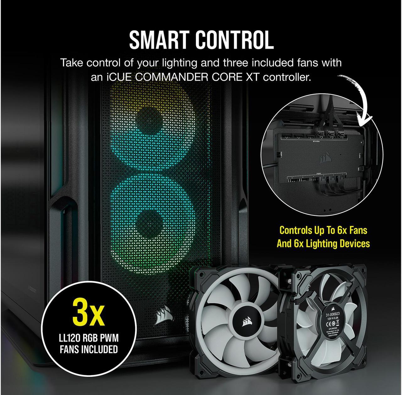 Alt view image 5 of 10 - Corsair iCUE 5000T RGB CC-9011230-WW Black Steel / Plastic / Tempered Glass ATX Mid Tower Computer Case
