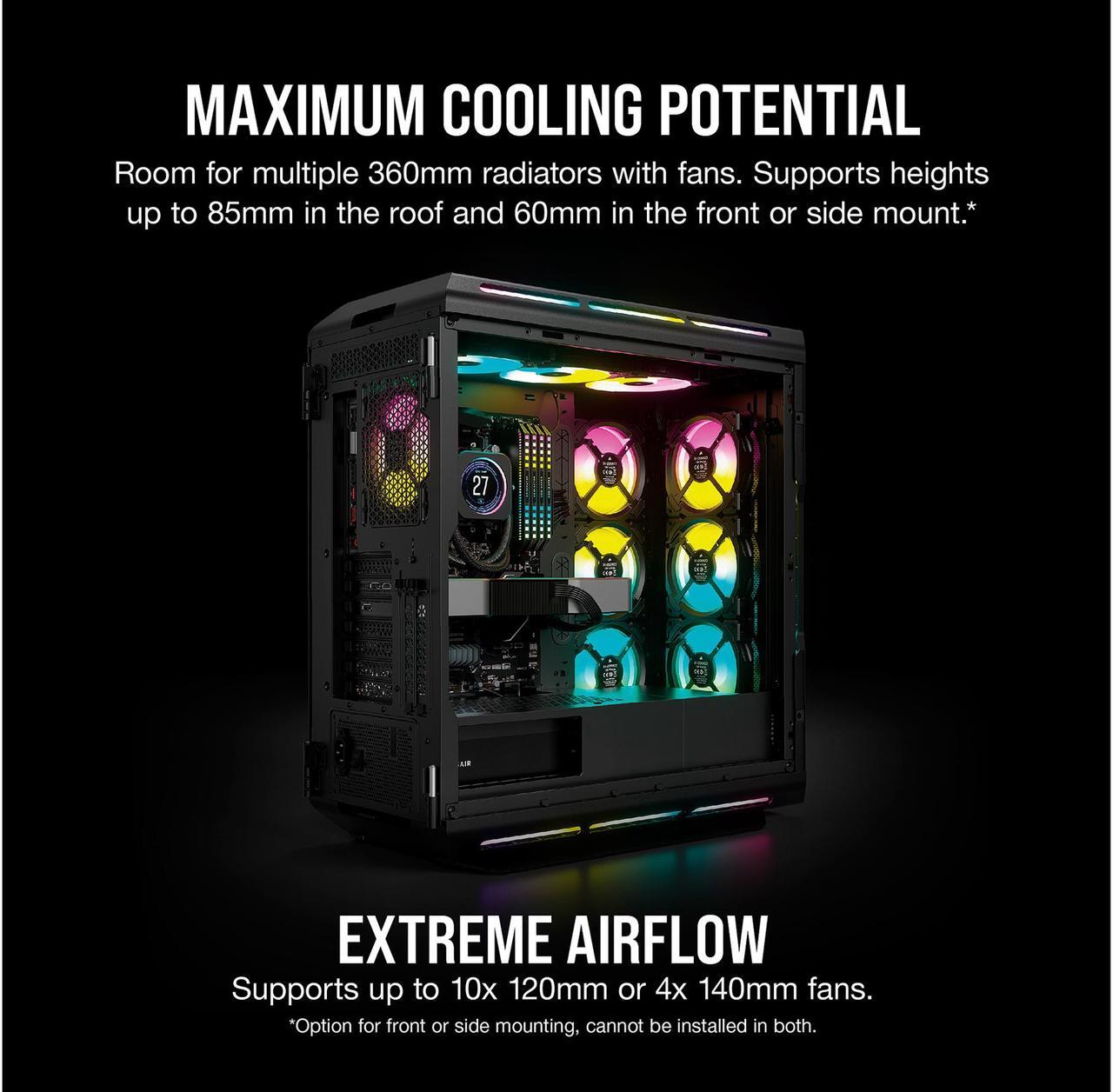 Alt view image 6 of 10 - Corsair iCUE 5000T RGB CC-9011230-WW Black Steel / Plastic / Tempered Glass ATX Mid Tower Computer Case